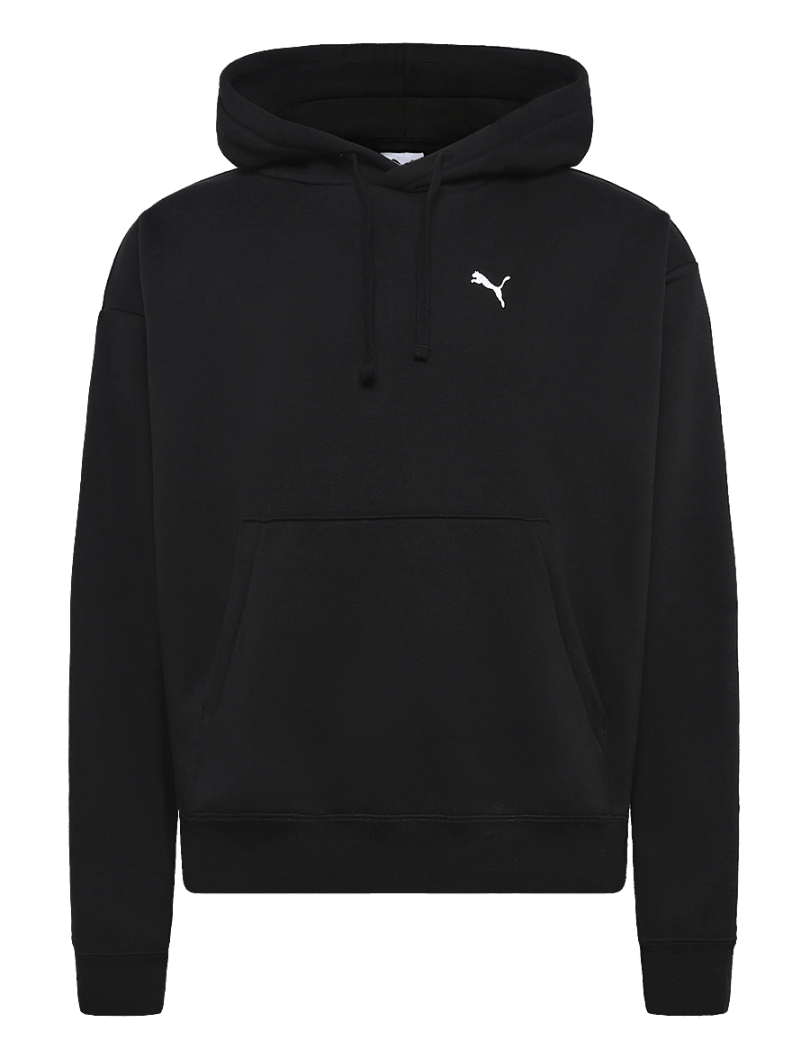PUMA - ESS CAT LOGO Oversized Boxy FL Hoodie - kapuutsiga dressipluusid - puma black - 0
