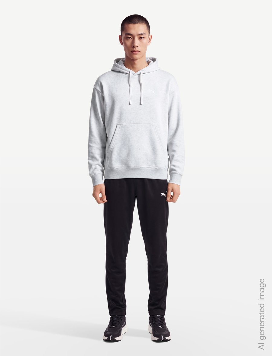 PUMA - ESS CAT LOGO Oversized Boxy FL Hoodie - sweatshirts - white glow heather - 0