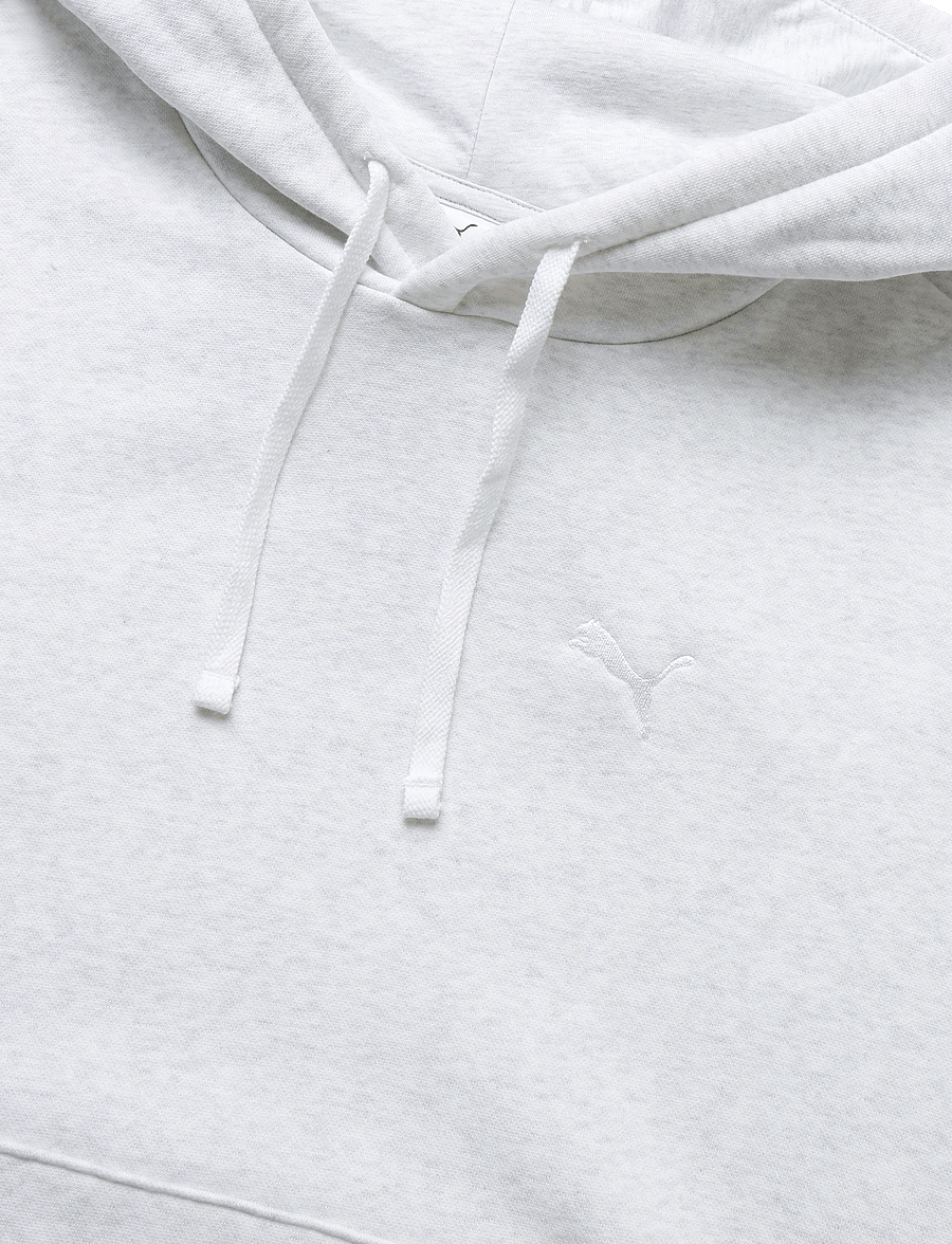 PUMA - ESS Boxy Hoodie FL - sweatshirts - white glow heather - 2