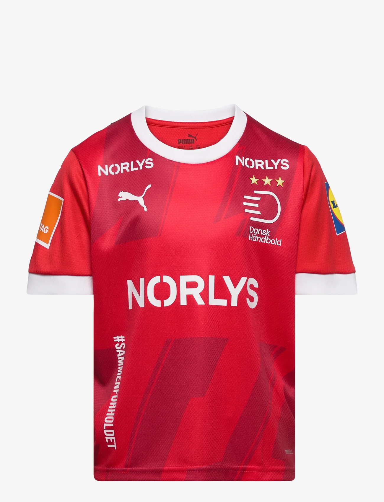 PUMA - DHF Home Jersey Jr - kortærmede - puma red-puma white - 0