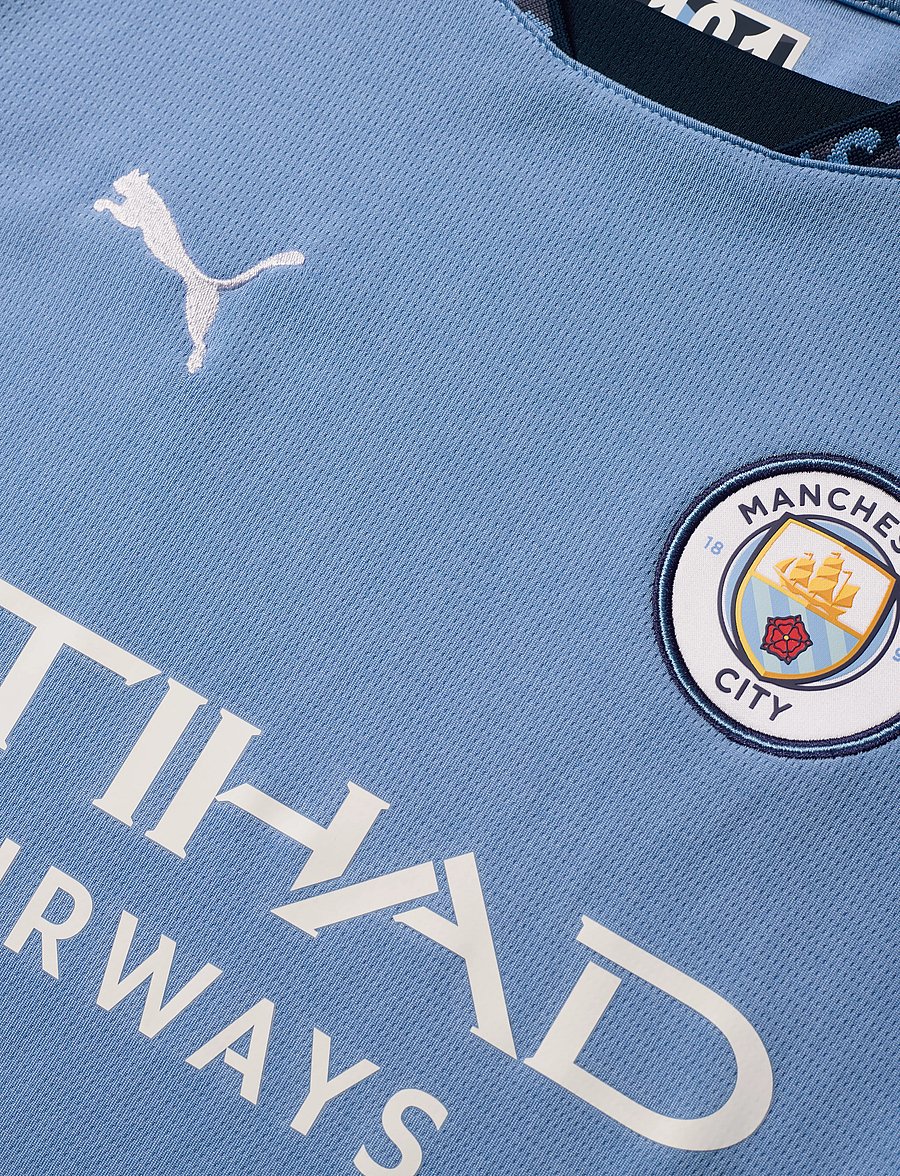 PUMA - Manchester City Home Jersey Replica Jr - topy sportowe - team light blue-marine blue - 2