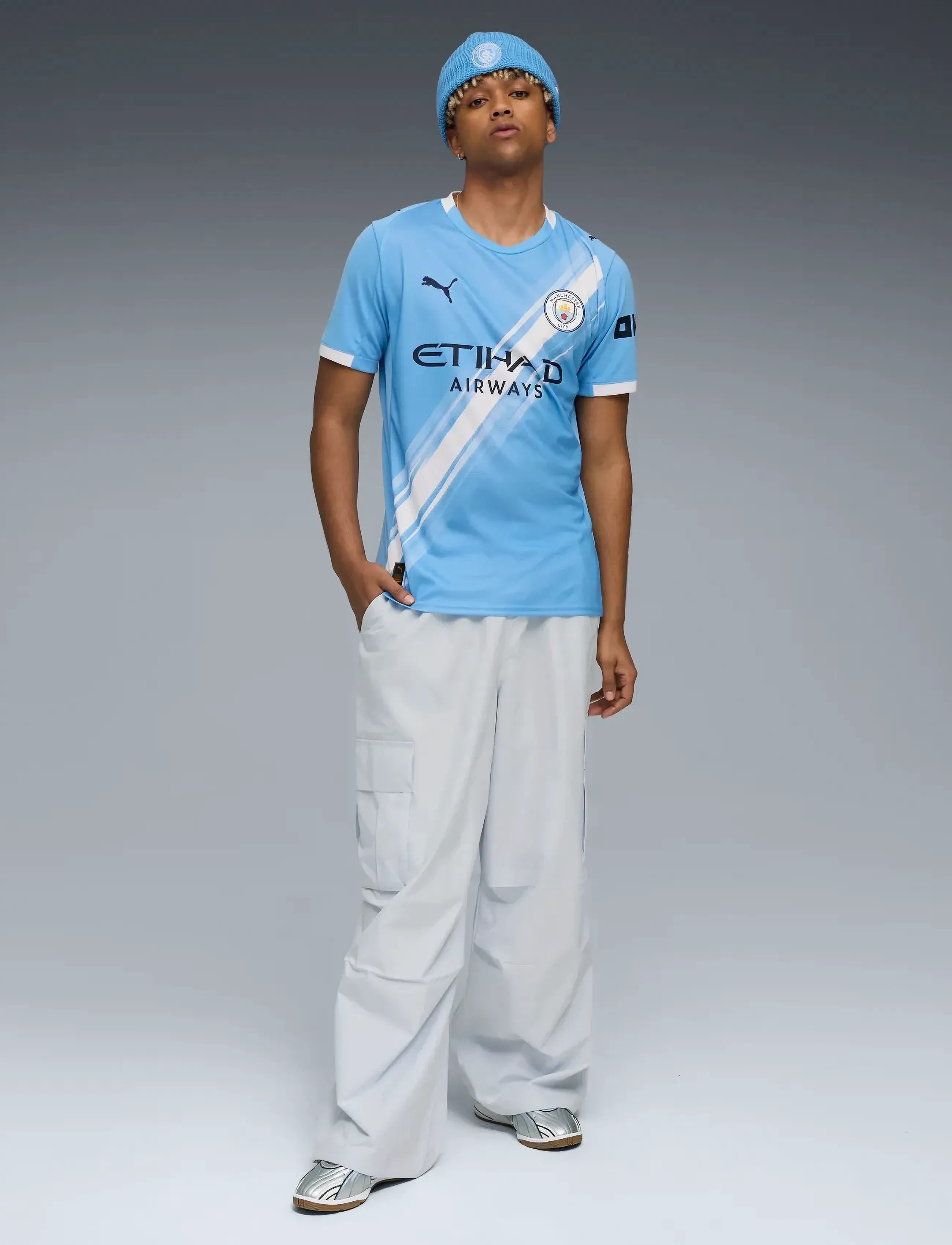 PUMA - MCFC Home Jersey Replica - futbolo marškinėliai - team light blue-puma white - 4