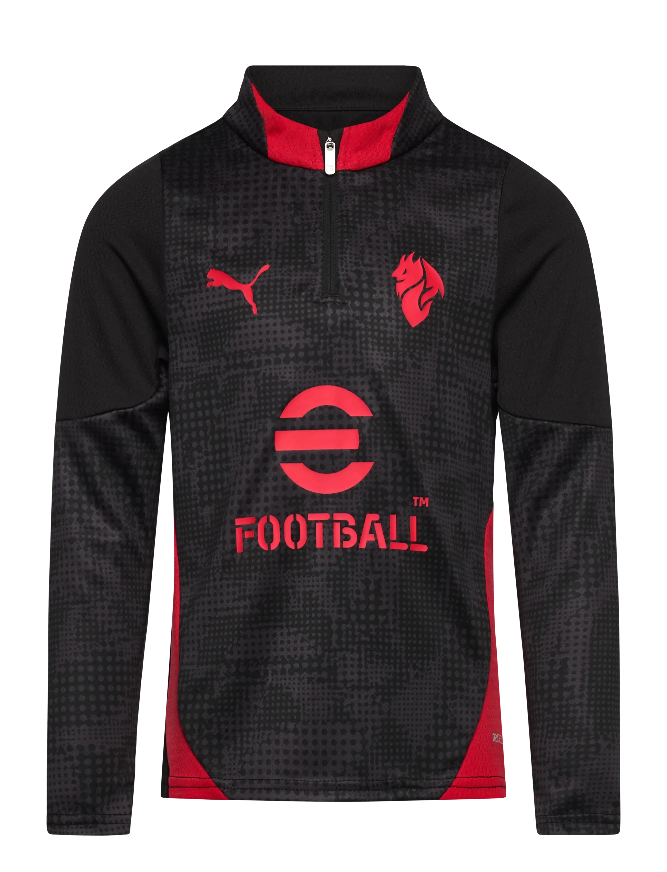 PUMA Acm Training 1/4 Zip Top Jr, 116, Black, T-Shirts > Fodboldtrøjer, Børn