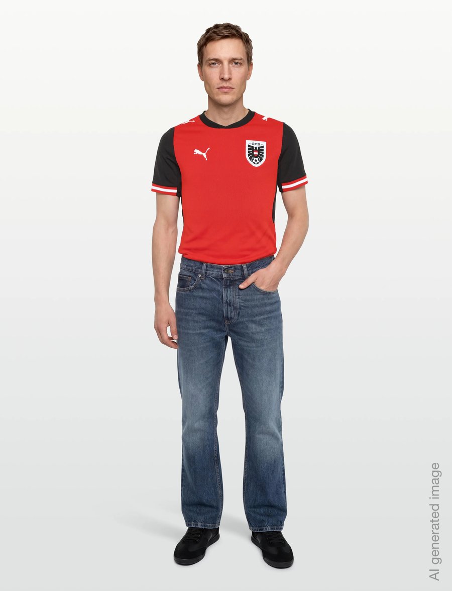 PUMA - Austria ÖFB Home Jersey Replica Jr - sportstoppe - puma red-puma black - 0