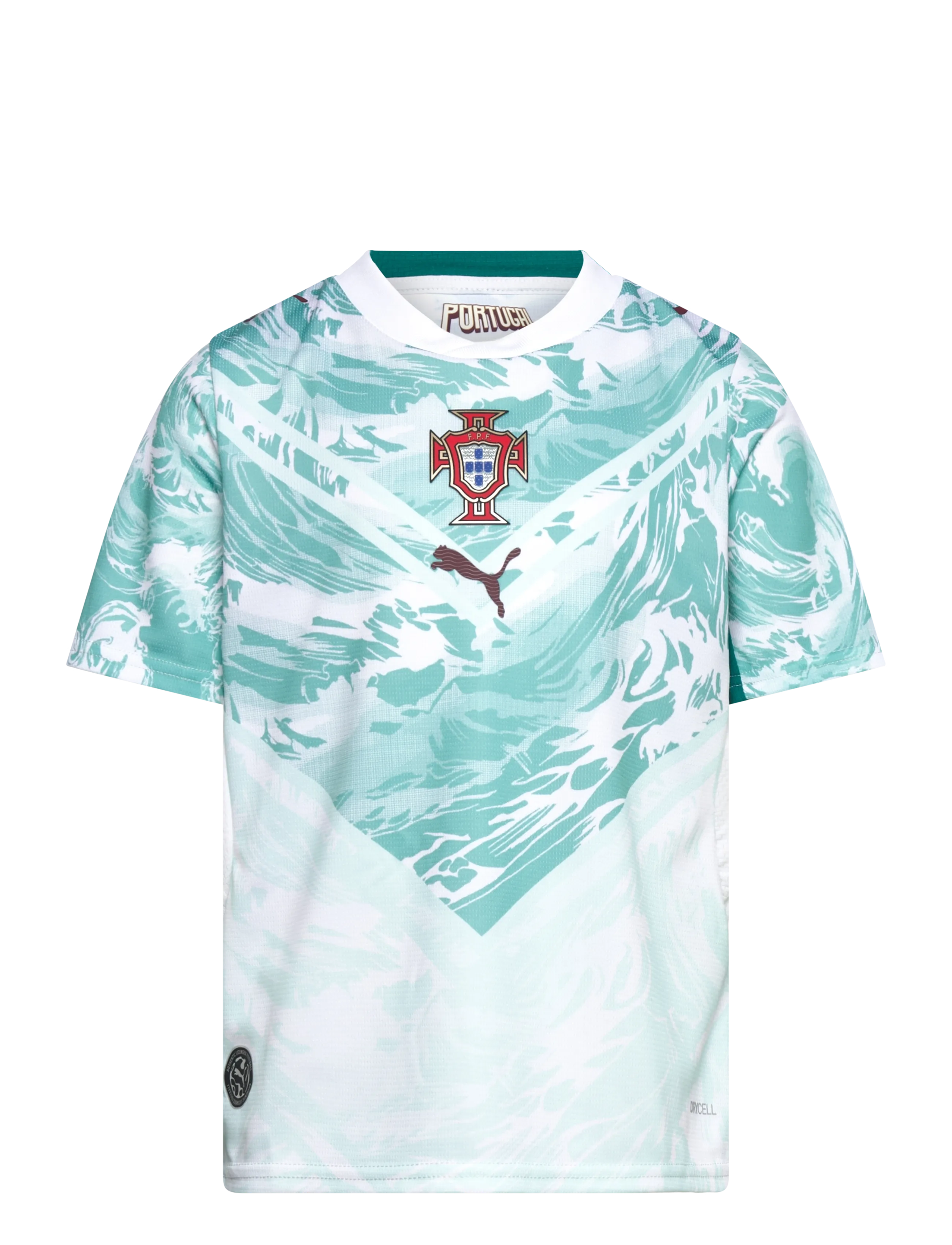 PUMA FPF Away Jersey Replica Jr - Fußballoberteile - PUMA WHITE-GREEN LAGOON / green