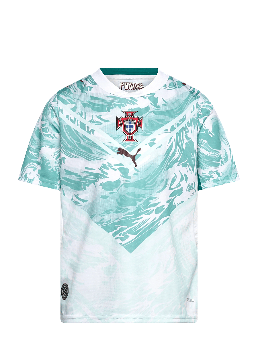 PUMA - Portugal 2026 Away Jersey Youth - sporttoppar - puma white-green lagoon - 0
