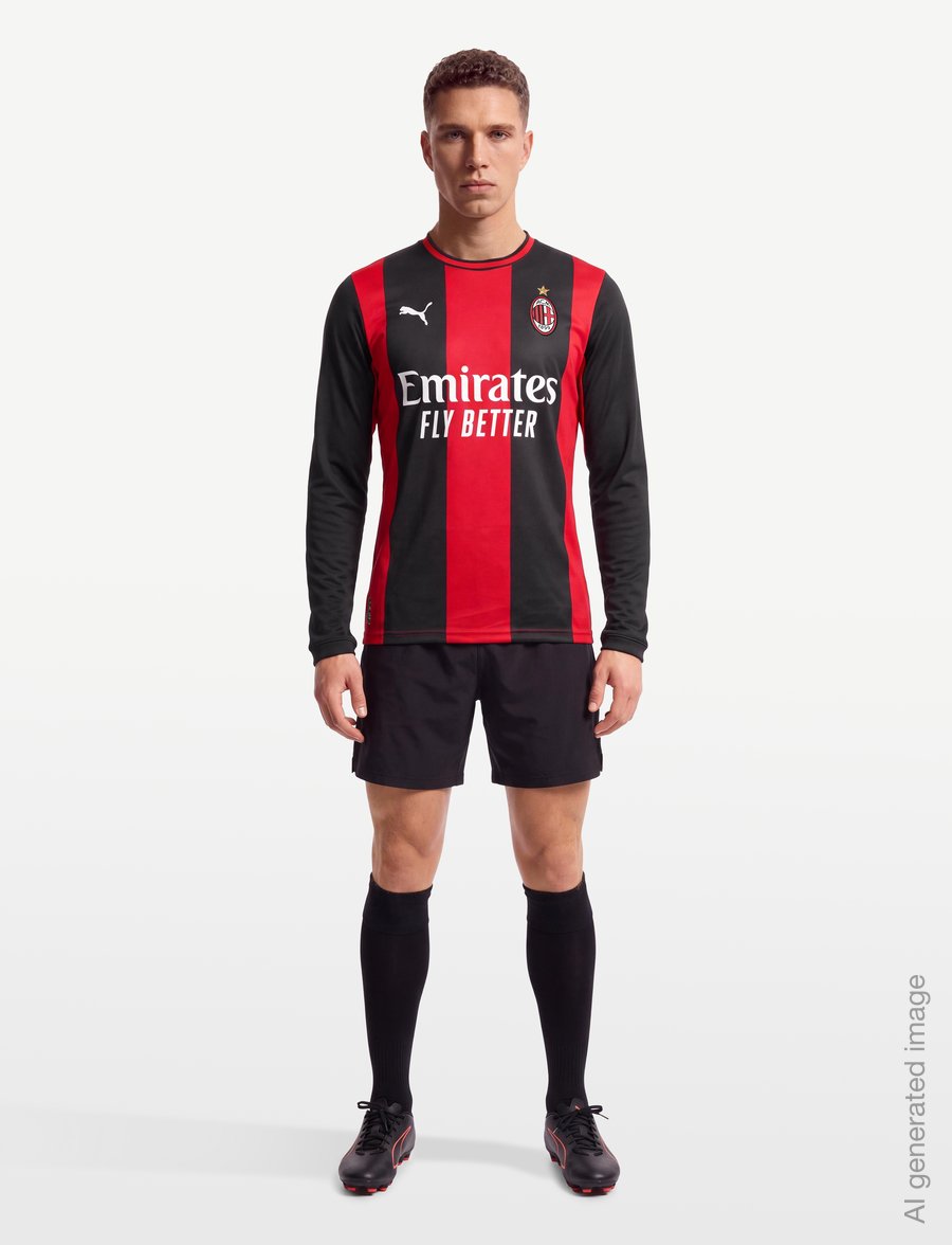 PUMA - AC Milan Home Jersey Replica LS - koszulki piłkarskie - puma black-for all time red - 0