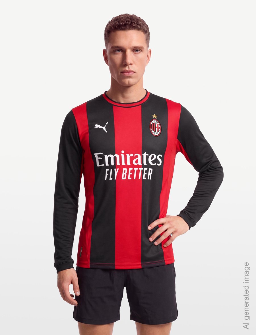 PUMA - AC Milan Home Jersey Replica LS - koszulki piłkarskie - puma black-for all time red - 3