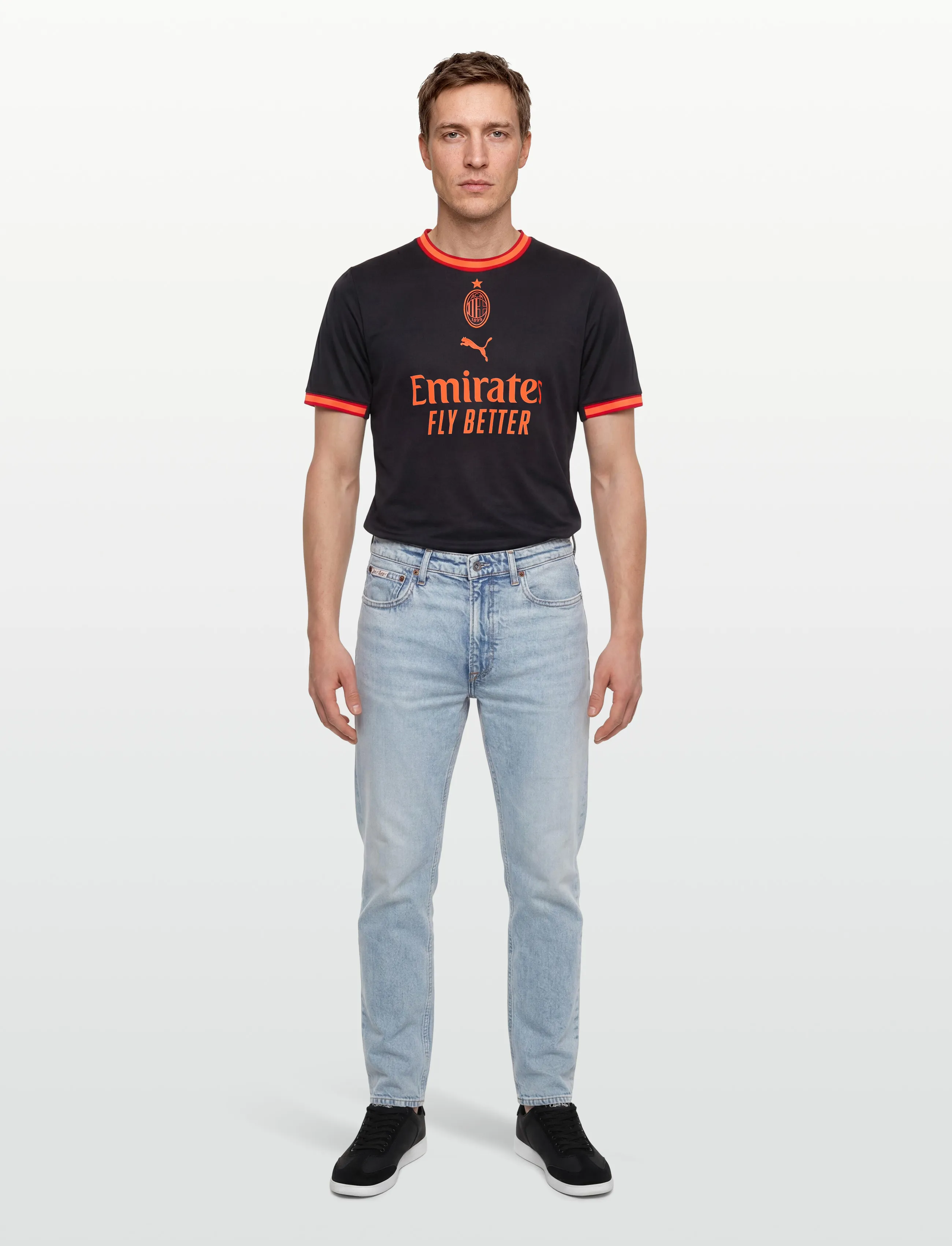 PUMA - AC Milan Third Jersey Replica - flat dark gray-glowing red - 0