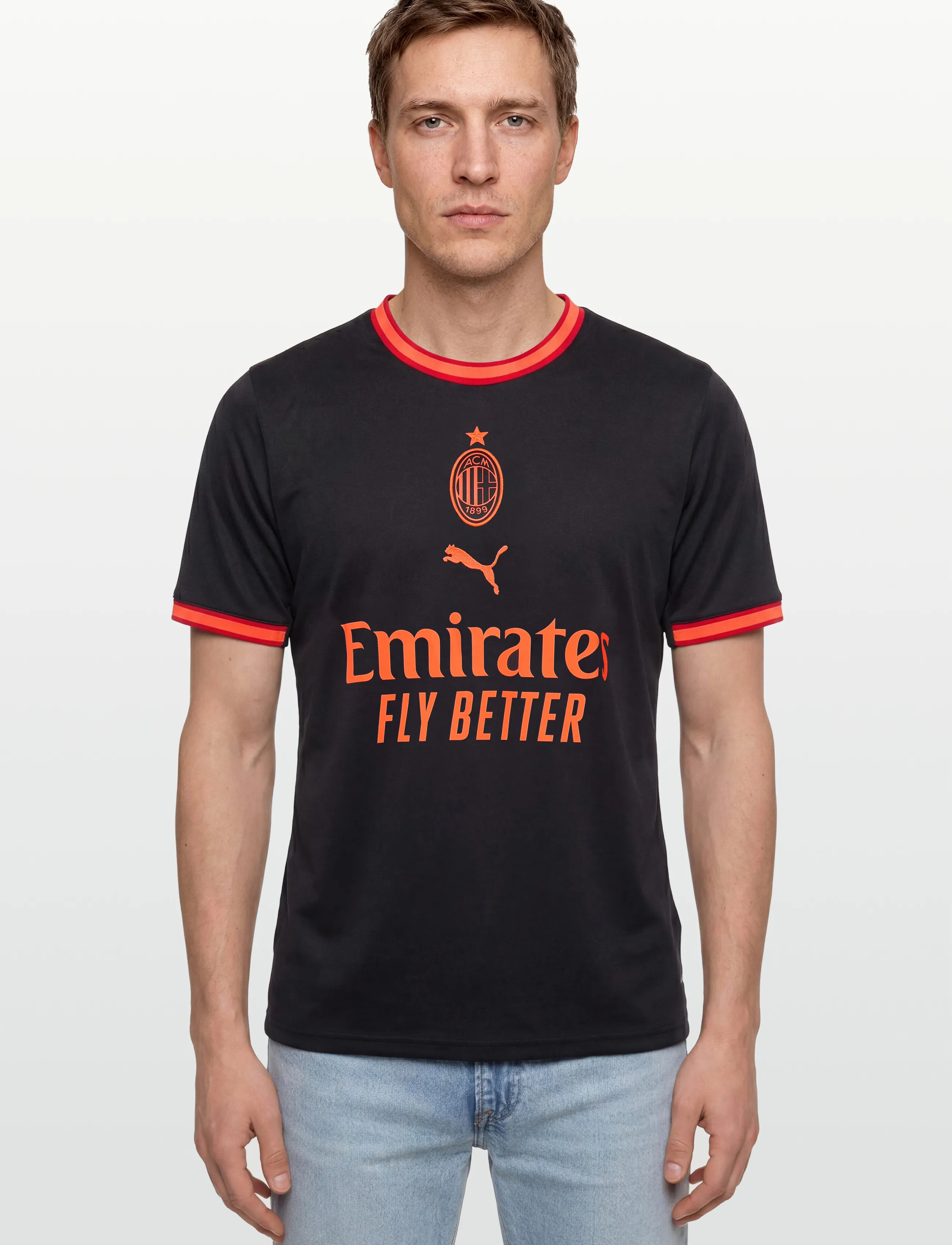 PUMA - AC Milan Third Jersey Replica - flat dark gray-glowing red - 3