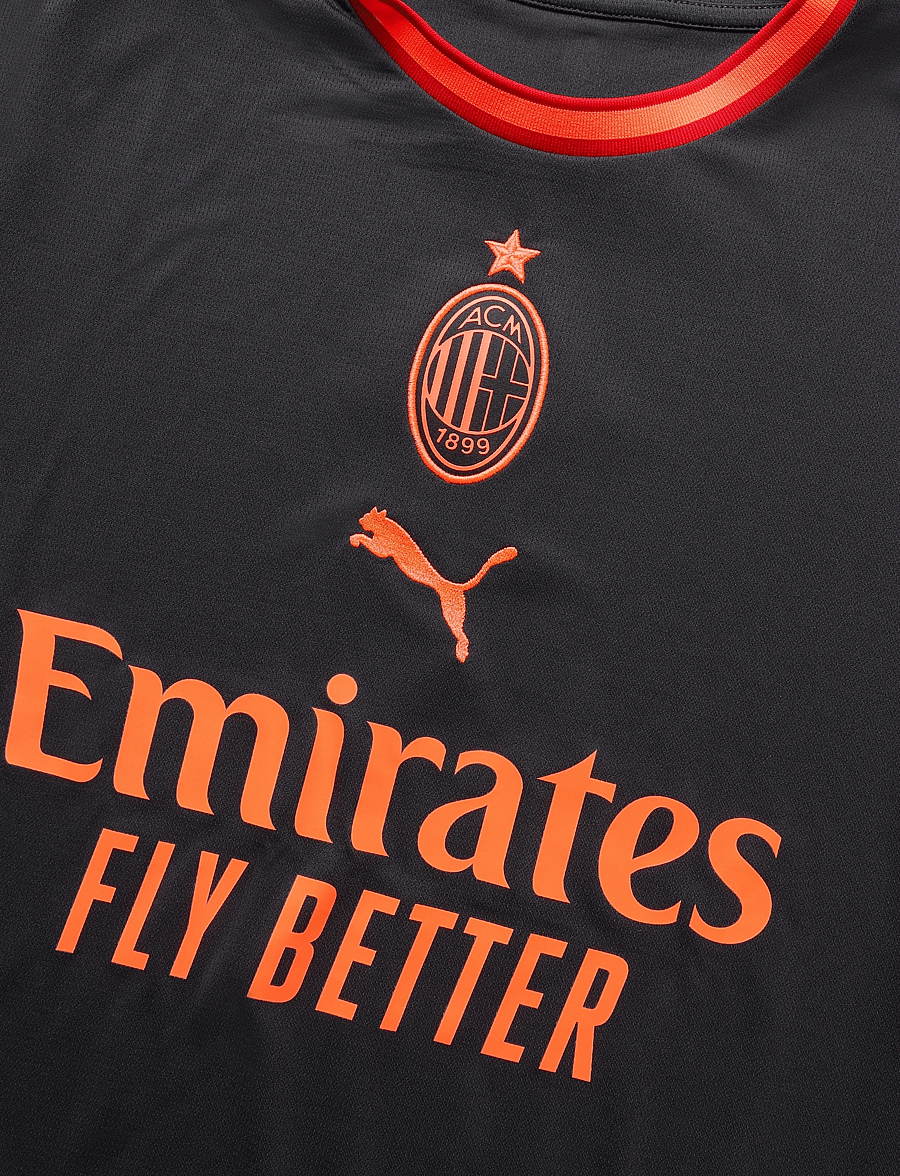 PUMA - AC Milan Third Jersey Replica - flat dark gray-glowing red - 5