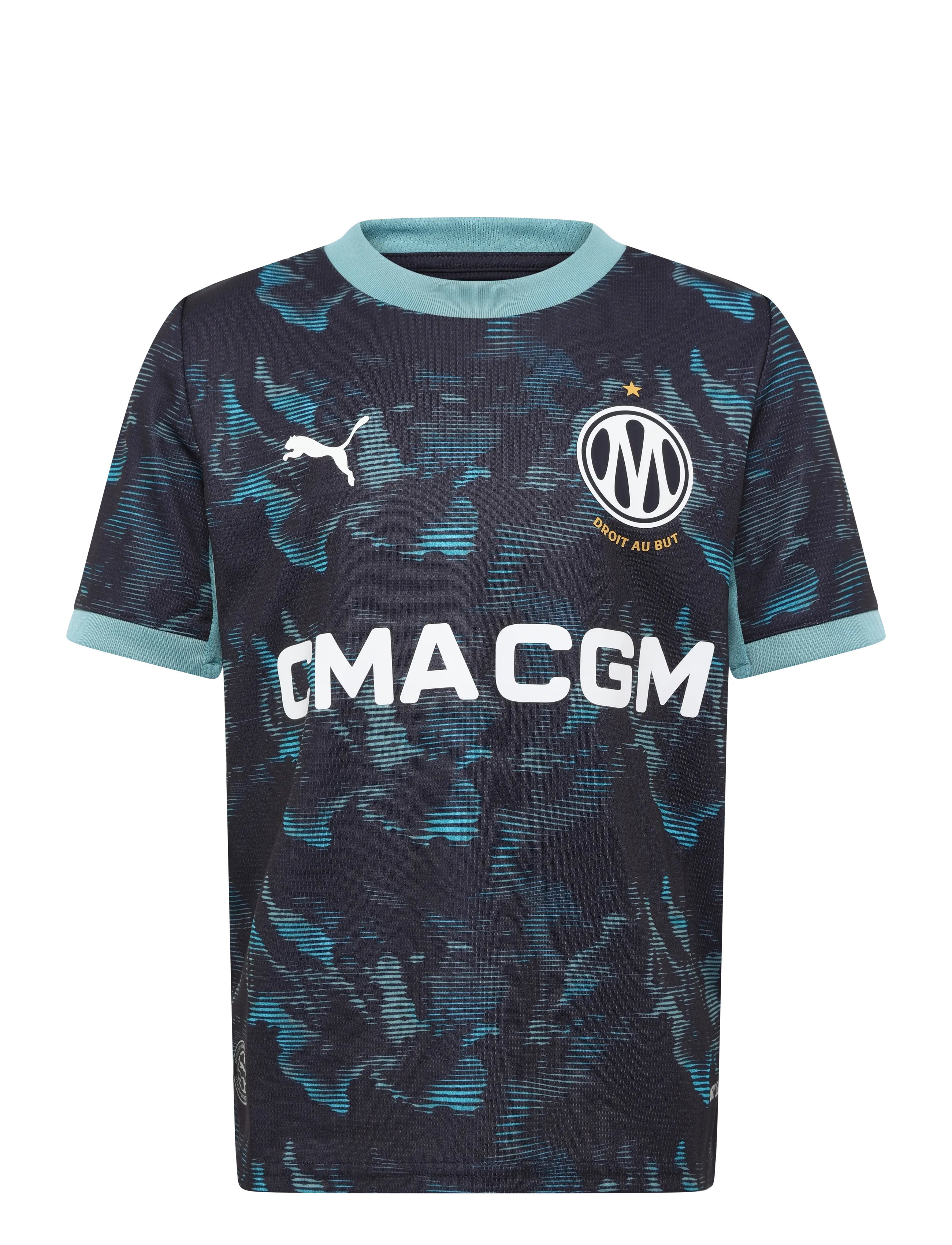 PUMA Olympique De Marseille Away Jersey Replica Jr, 128, T-shirts, Marineblau - Football Shirts, Kinder