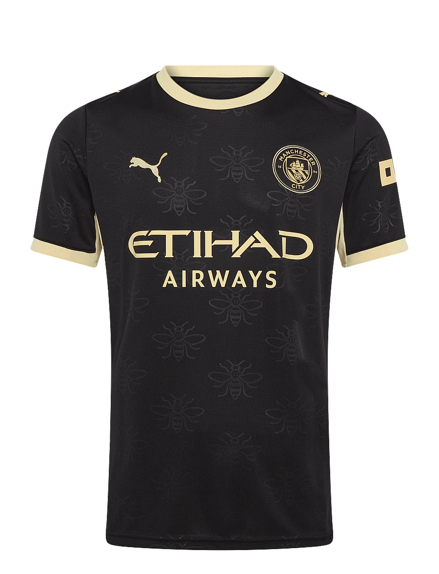 PUMA - MCFC Away Jersey Replica - fotbollströjor - puma black-flaxen - 0
