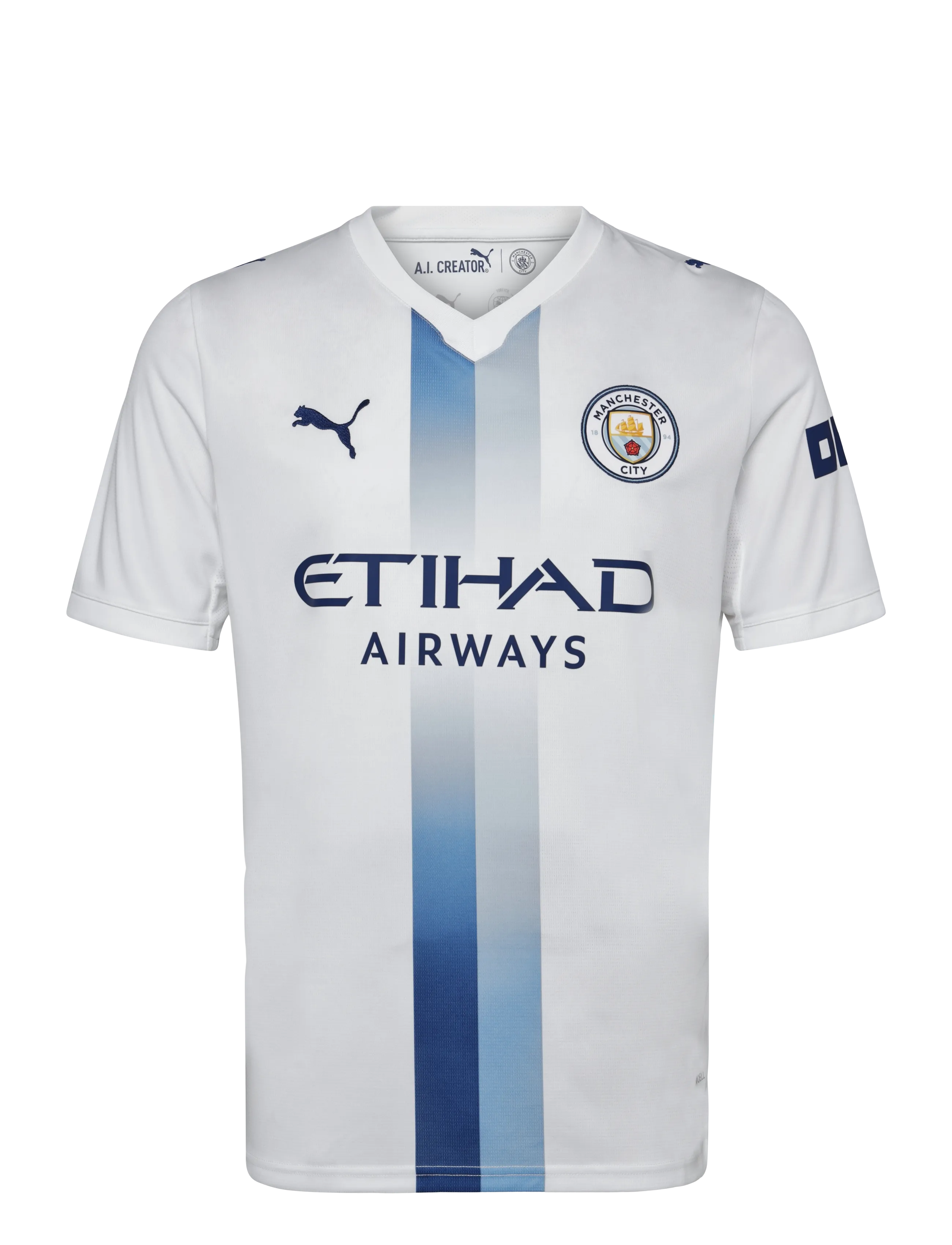 PUMA MCFC Third Jersey Replica - Overdele - PUMA WHITE-BLAZING BLUE / white