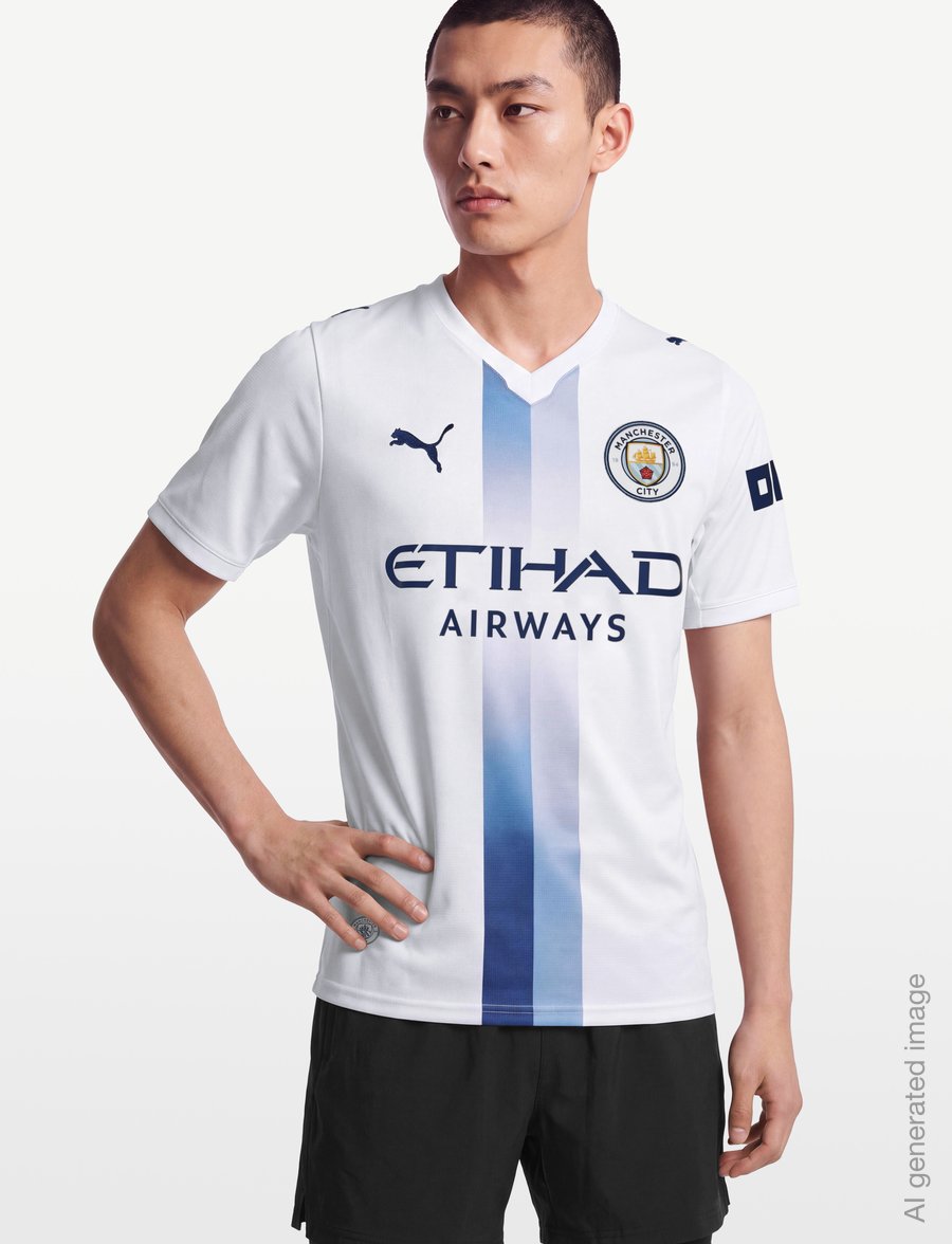 PUMA - Manchester City Third Jersey Replica - futbolo marškinėliai - puma white-blazing blue - 3