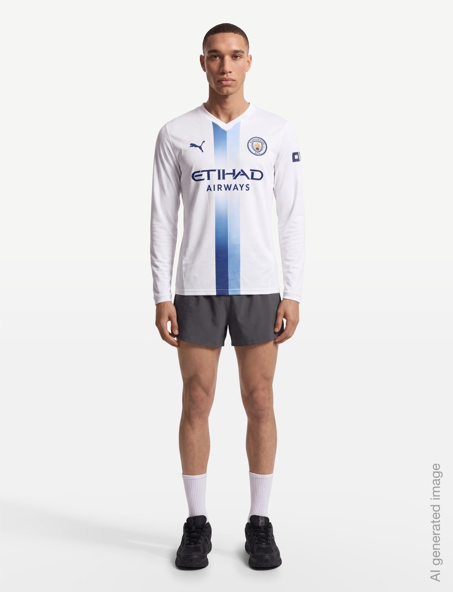 PUMA - Manchester City Third Jersey Replica Long-sleeved 26/27 - fótboltatreyjur - puma white-blazing blue - 0