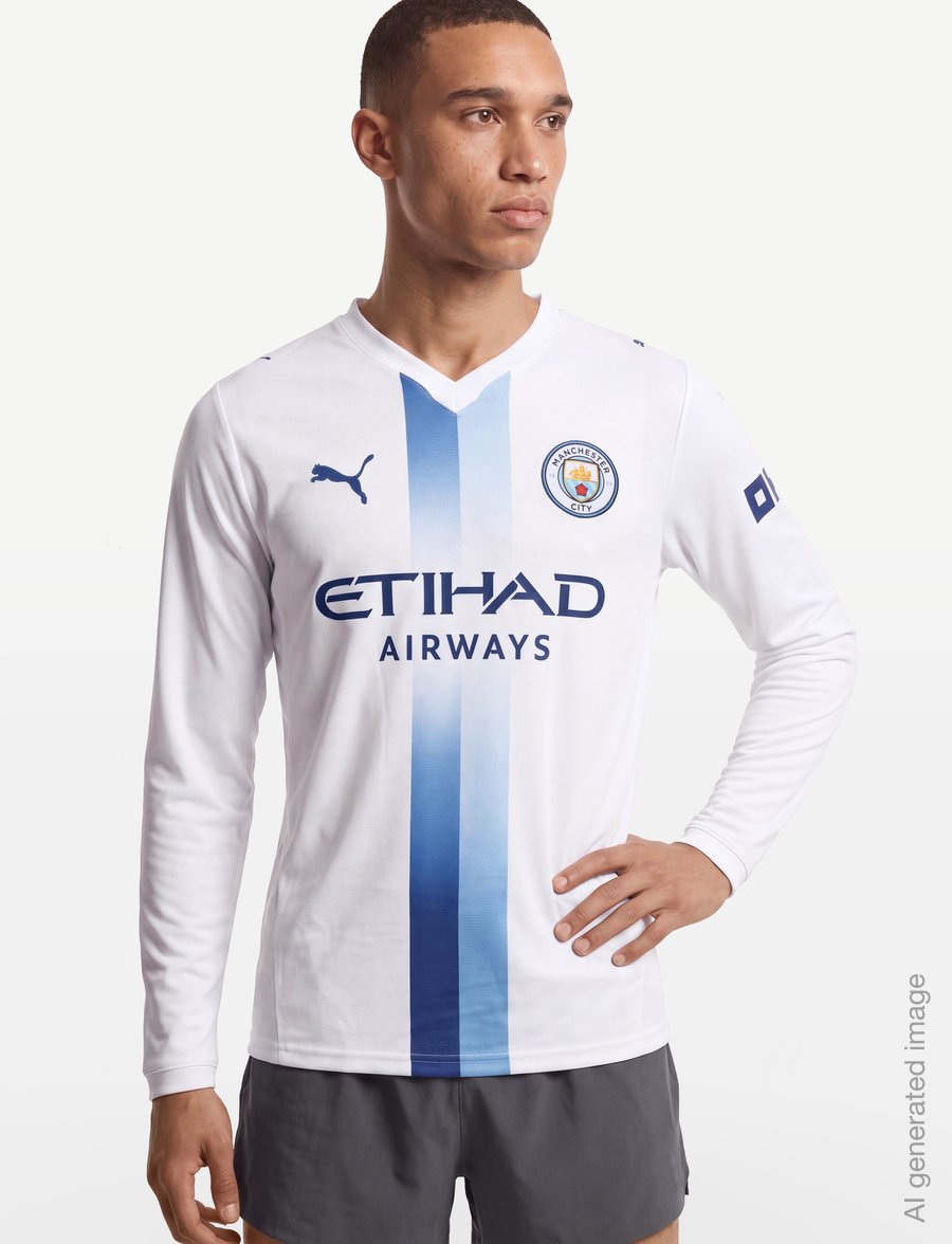PUMA - Manchester City Third Jersey Replica Long-sleeved 26/27 - fótboltatreyjur - puma white-blazing blue - 3