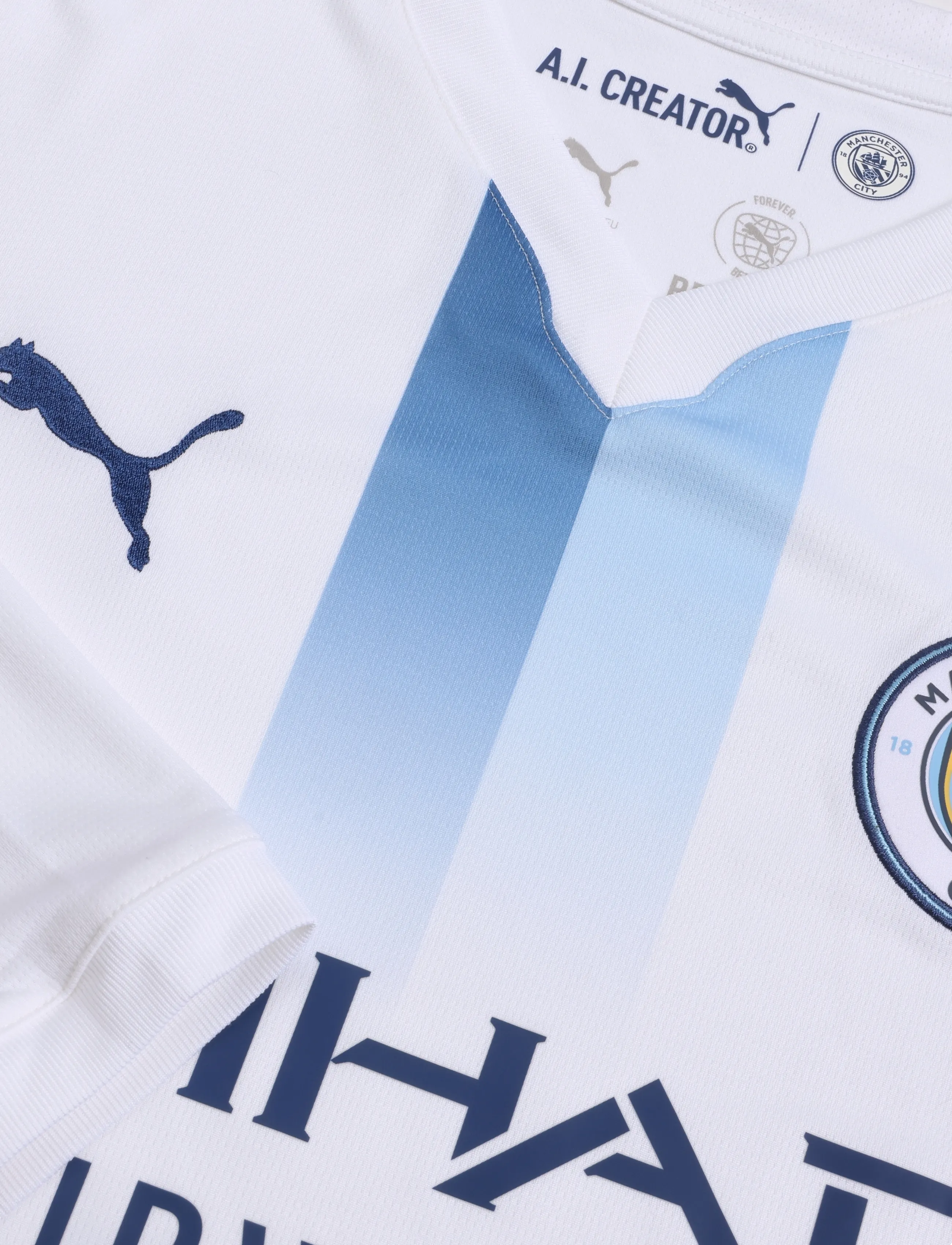 PUMA - Manchester City Third Jersey Replica Long-sleeved 26/27 - jalgpallisärgid - puma white-blazing blue - 2