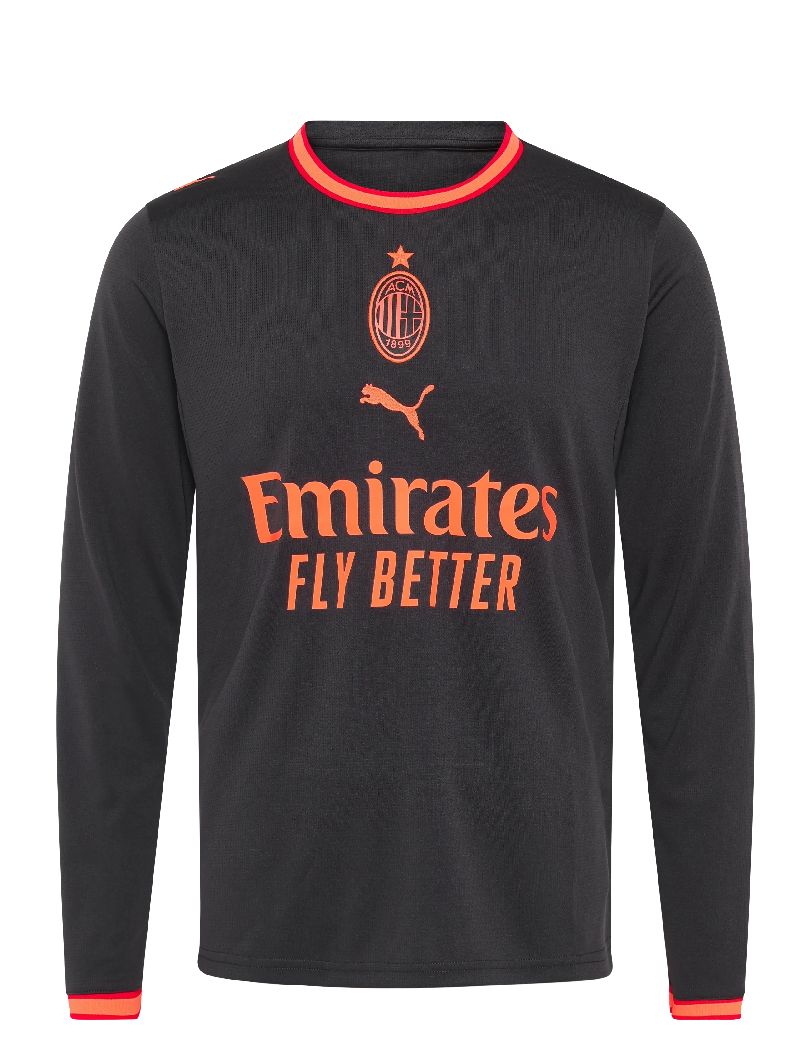 PUMA AC Milan Third Jersey Replica LS - Fodbold - FLAT DARK GRAY-GLOWING RED / grey