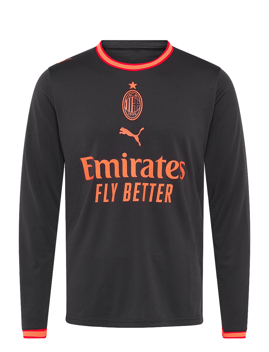 PUMA - AC Milan Third Jersey Replica LS - flat dark gray-glowing red - 0