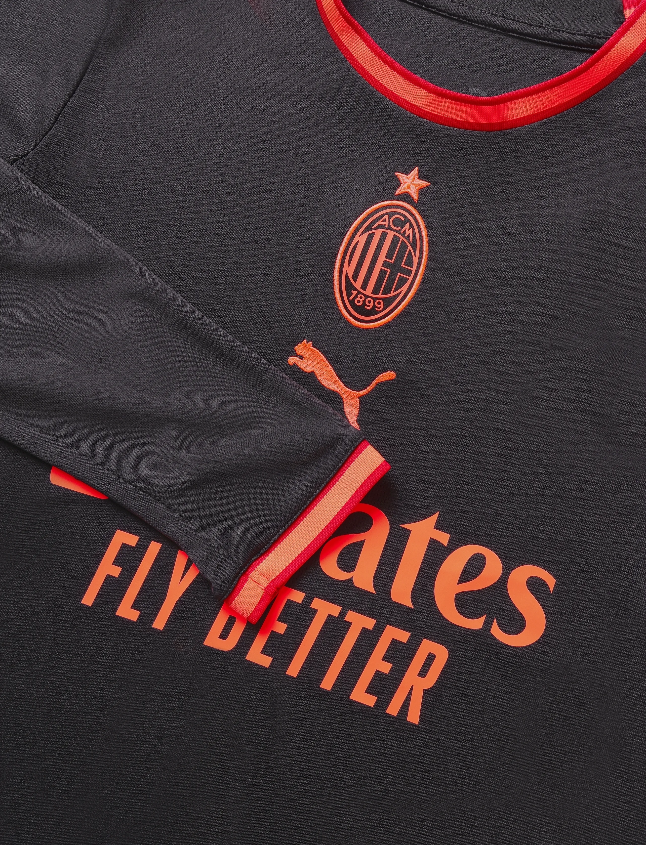 PUMA - AC Milan Third Jersey Replica LS - flat dark gray-glowing red - 2