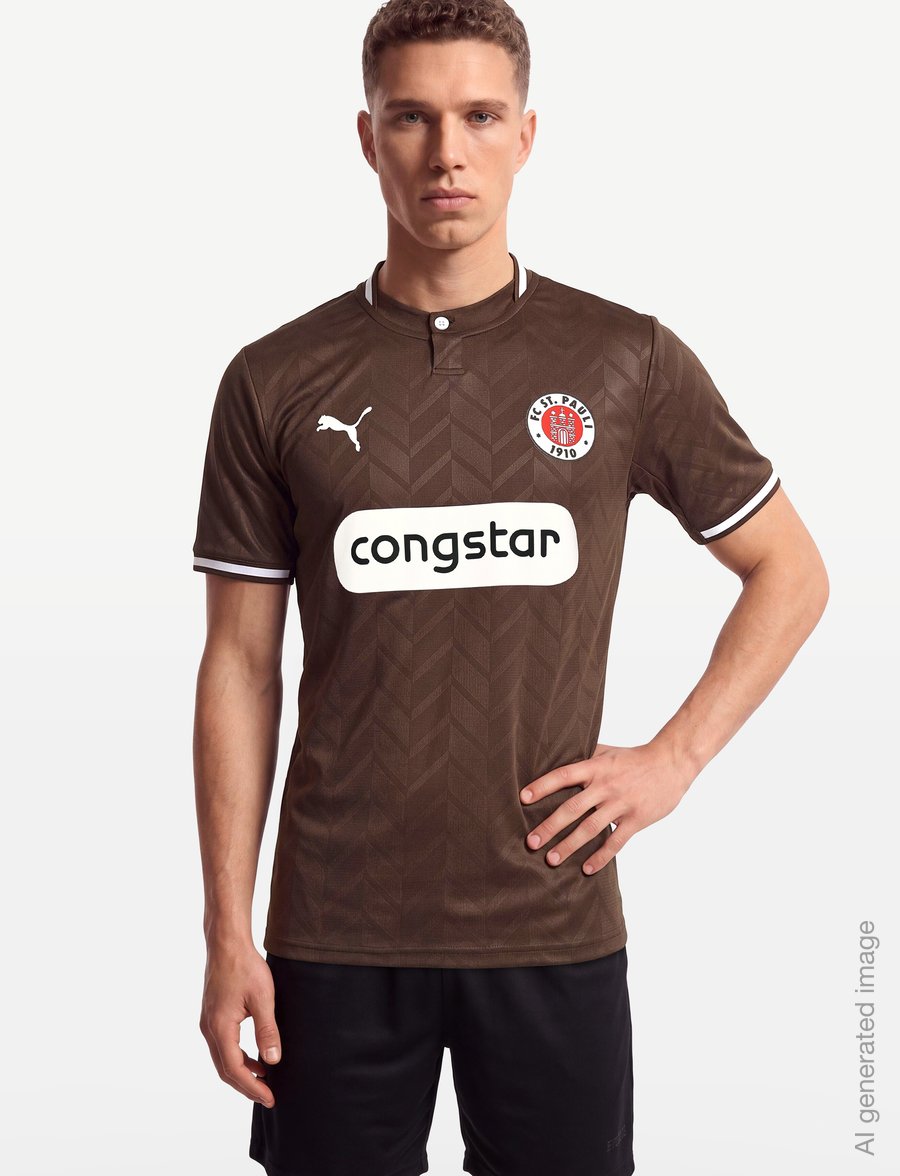 PUMA - FC St. Pauli Home Jersey Replica - koszulki piłkarskie - espresso brown-puma white - 3