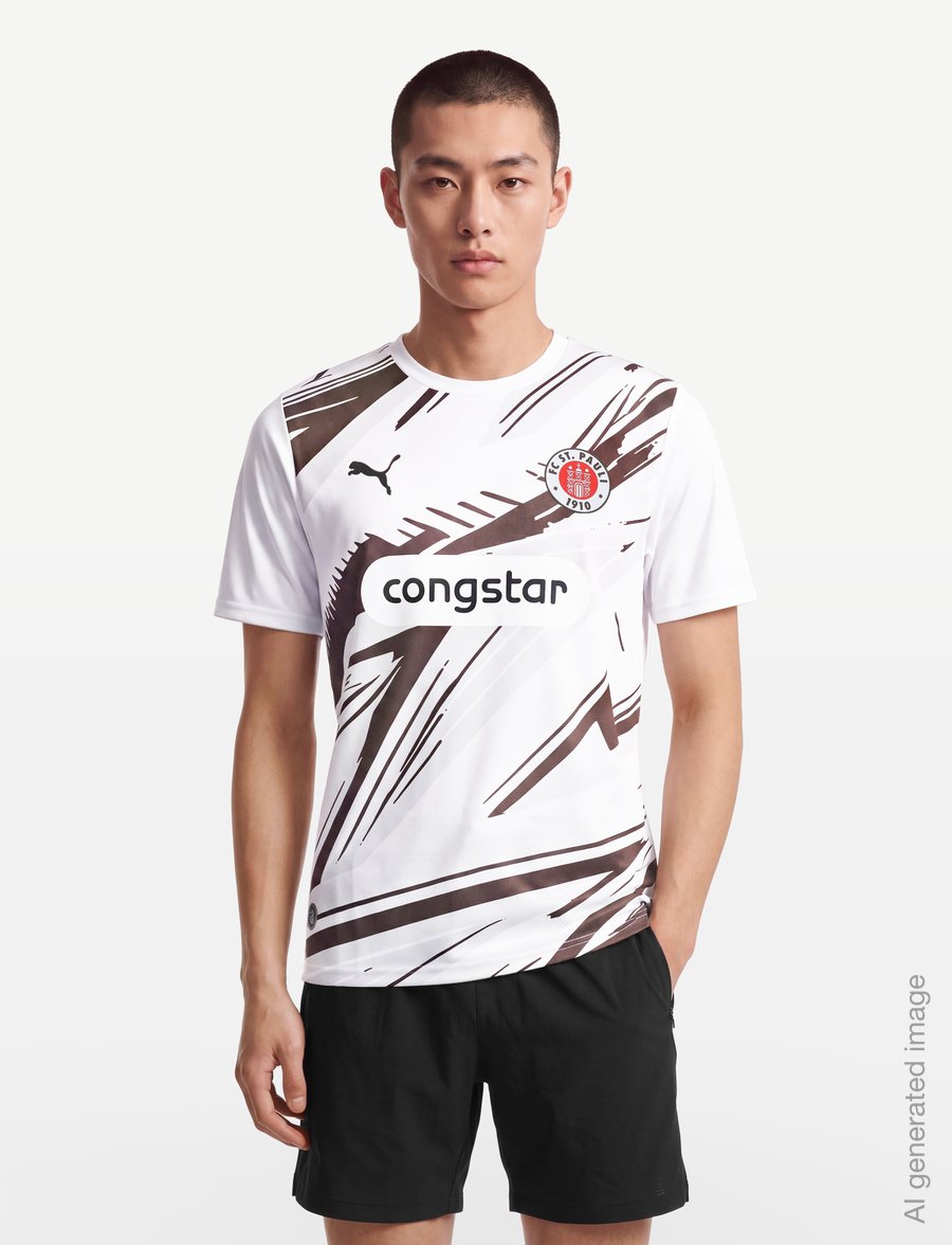 PUMA - FC St. Pauli Away Jersey Replica - futbolo marškinėliai - puma white-espresso brown - 3