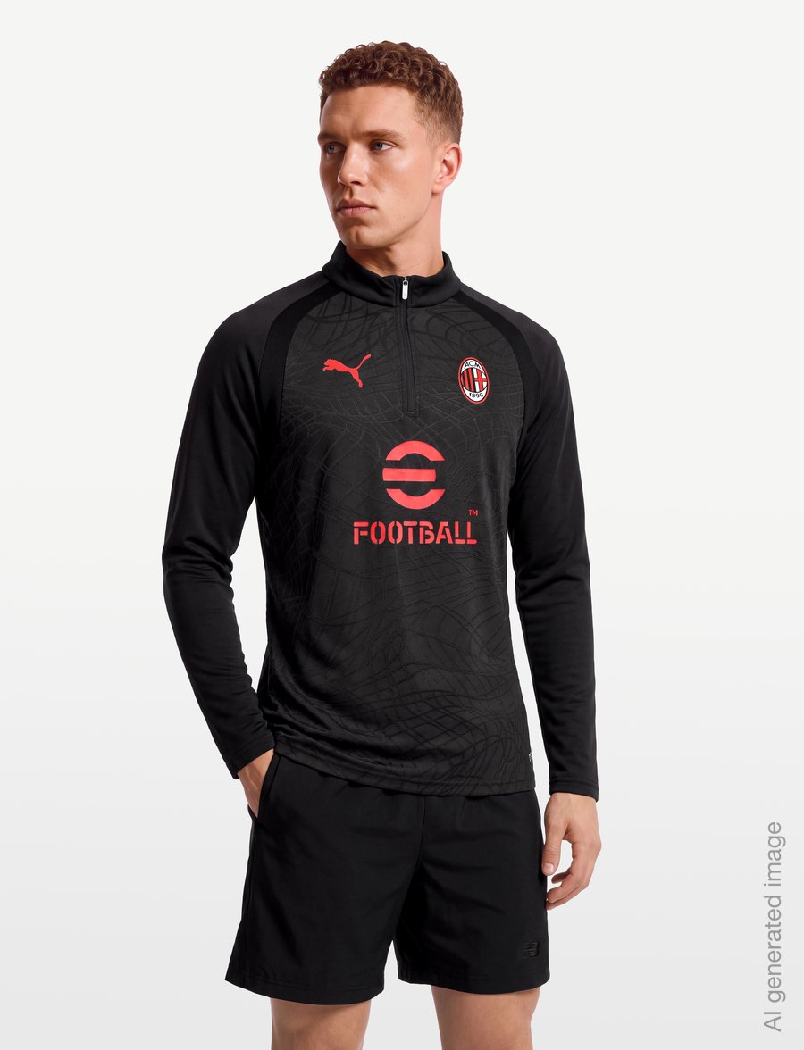 PUMA - AC Milan Training 1/4 Zip Top - jalgpallisärgid - flat dark gray - 3