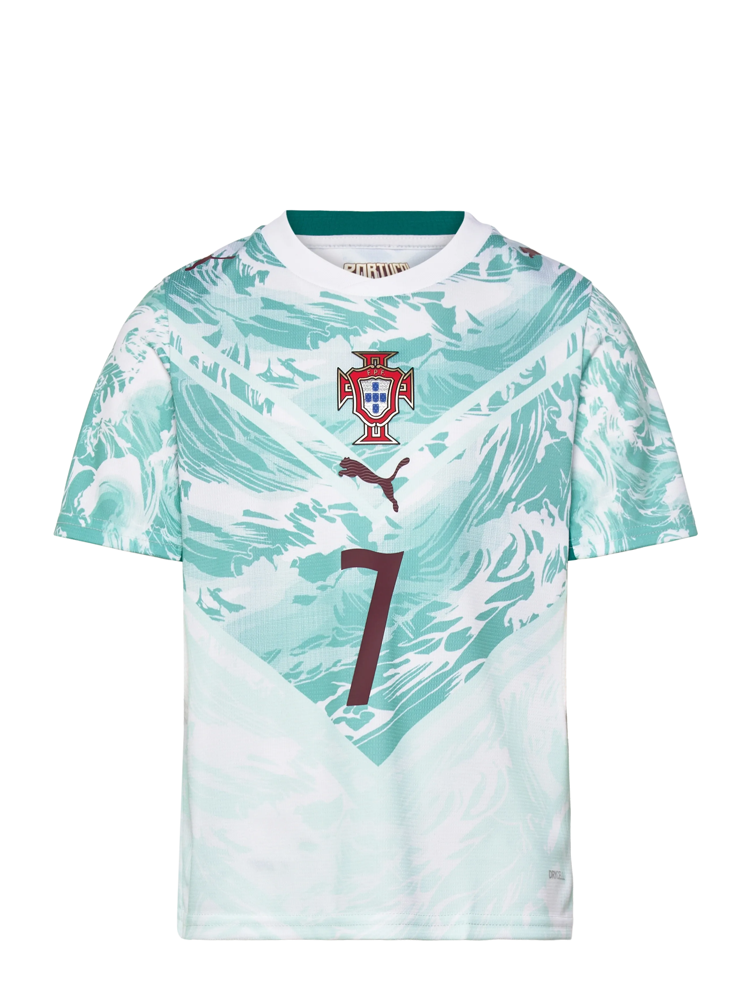 PUMA FPF Away Jersey Replica Jr Player - Joukkueurheilu - PUMA WHITE-GREEN LAGOON / white