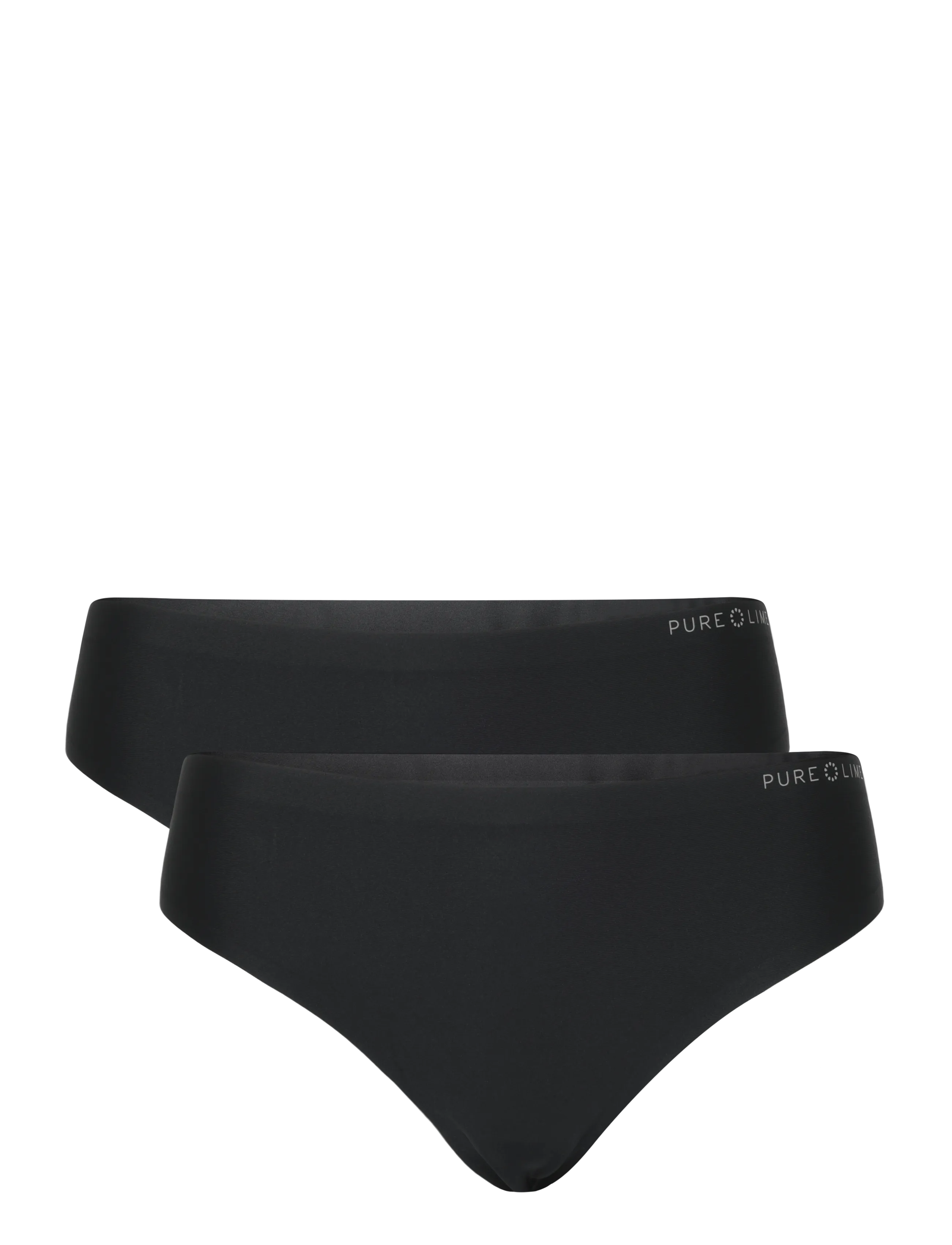 Pure lime Invisible Microfiber Thong 2 Pack, Damen, Unsichtbarer String, Schwarz, Gr: L