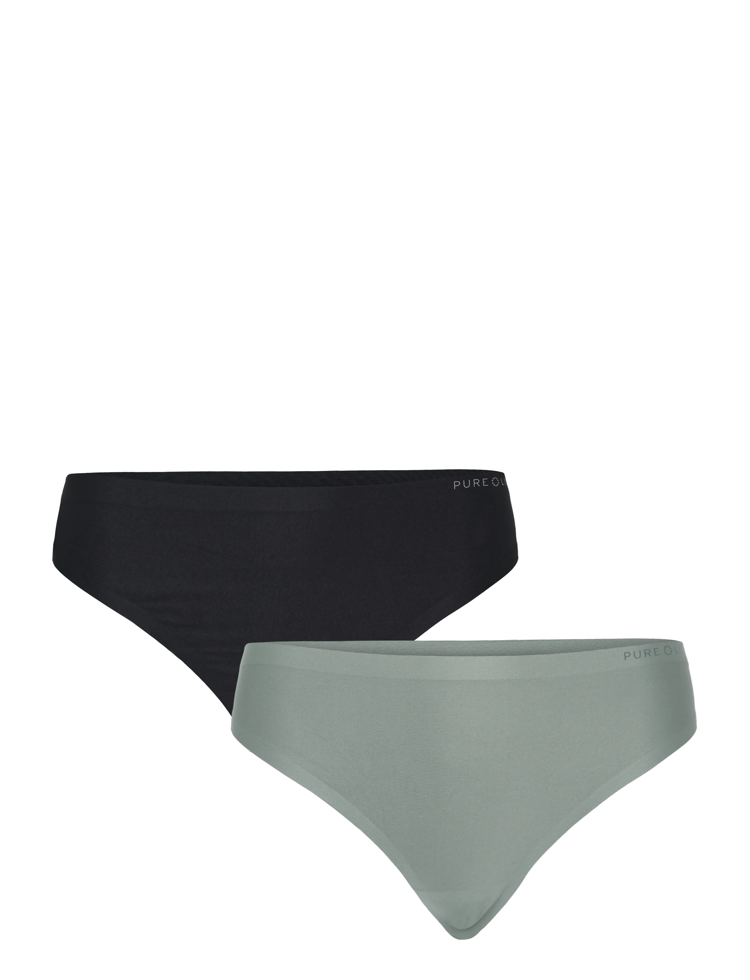 Pure lime Invisible Microfiber Thong 2 Pack - Pure lime - DUSTY SEAGREEN/BLACK / green