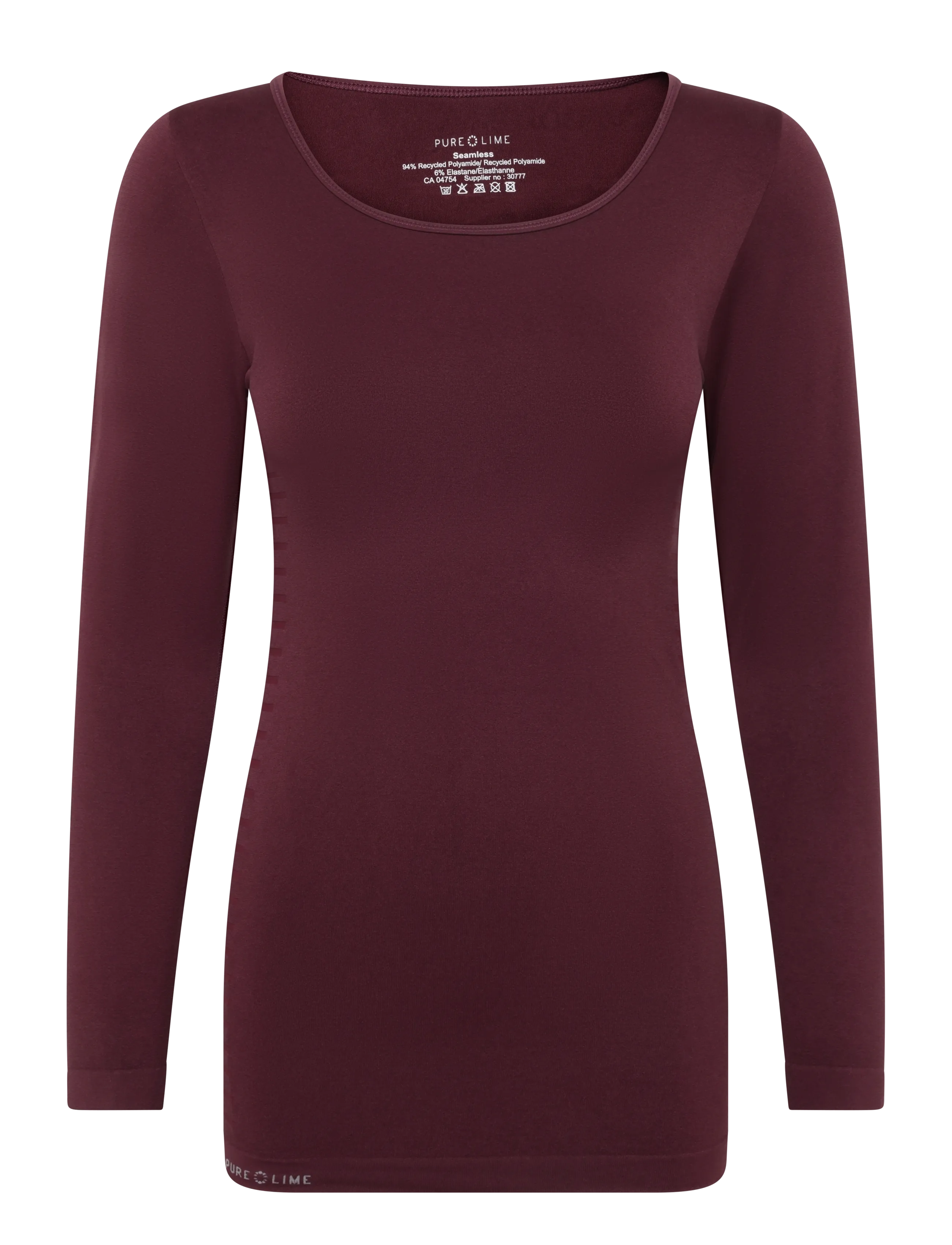 Pure lime Seamless Longsleeve Tee - Pure lime - TAWNY PORT / burgundy