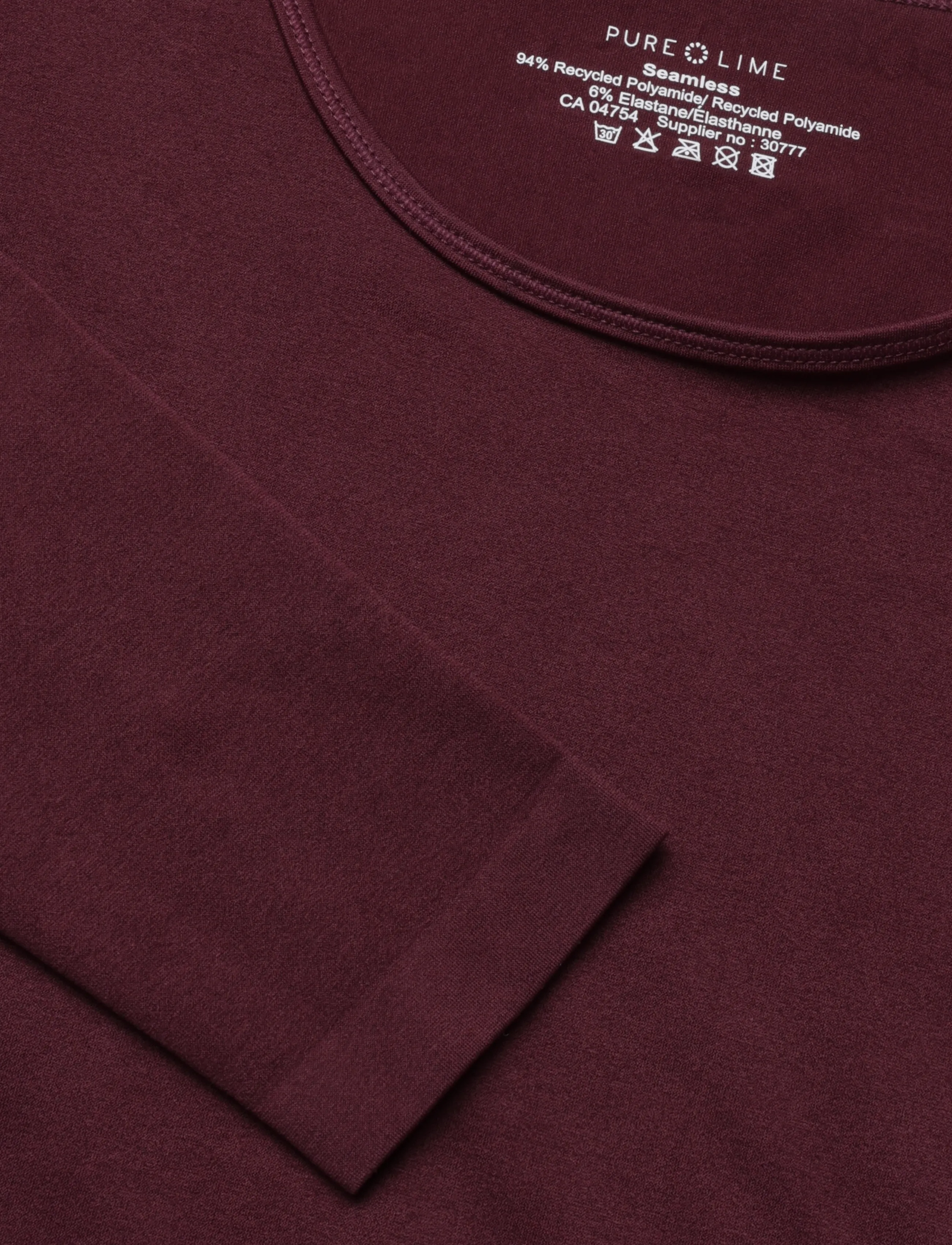 Pure lime - Seamless Longsleeve Tee - autumn clothing - tawny port - 2
