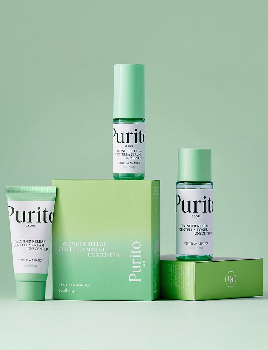 Purito Seoul - Wonder Releaf Centella Mini Kit Unscented - gåvoset - clear - 0