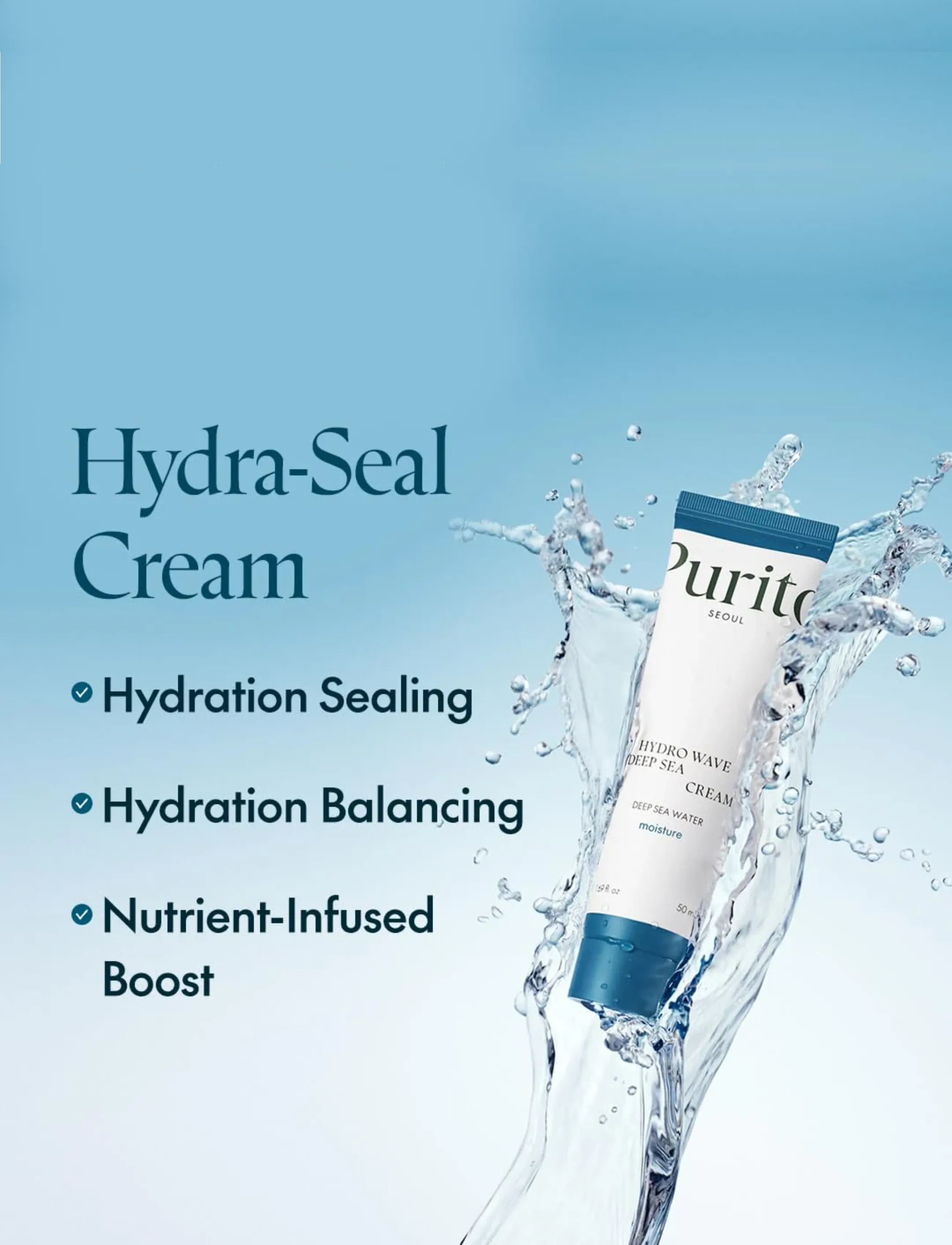 Purito Seoul - Deep Sea Pure Water Cream - niisutajad - clear - 2