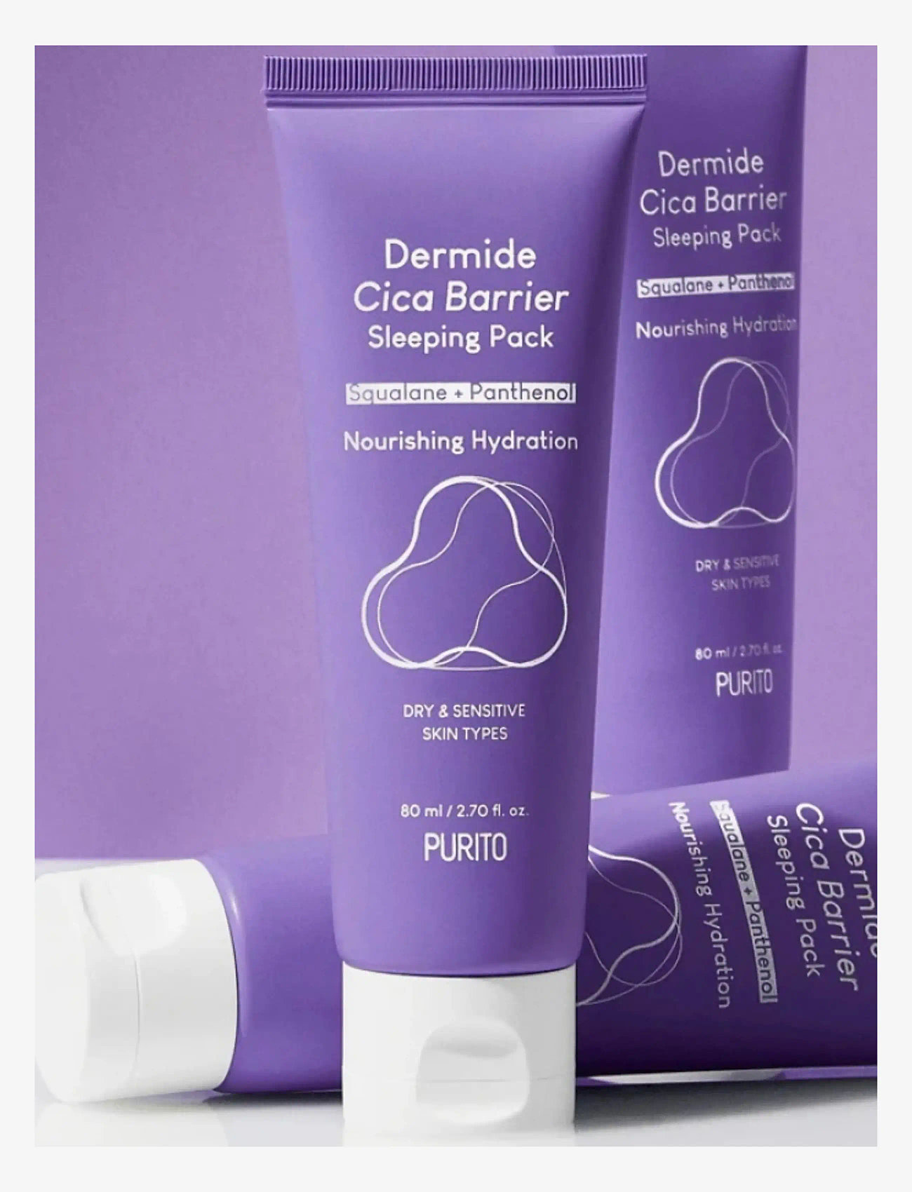 Purito - Dermide Cica Barrier Sleeping Pack - Öökreem - clear - 1