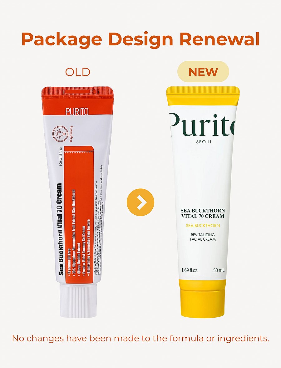 Purito Seoul - Sea Buckthorn Vital 70 Cream - päevakreemid - clear - 4