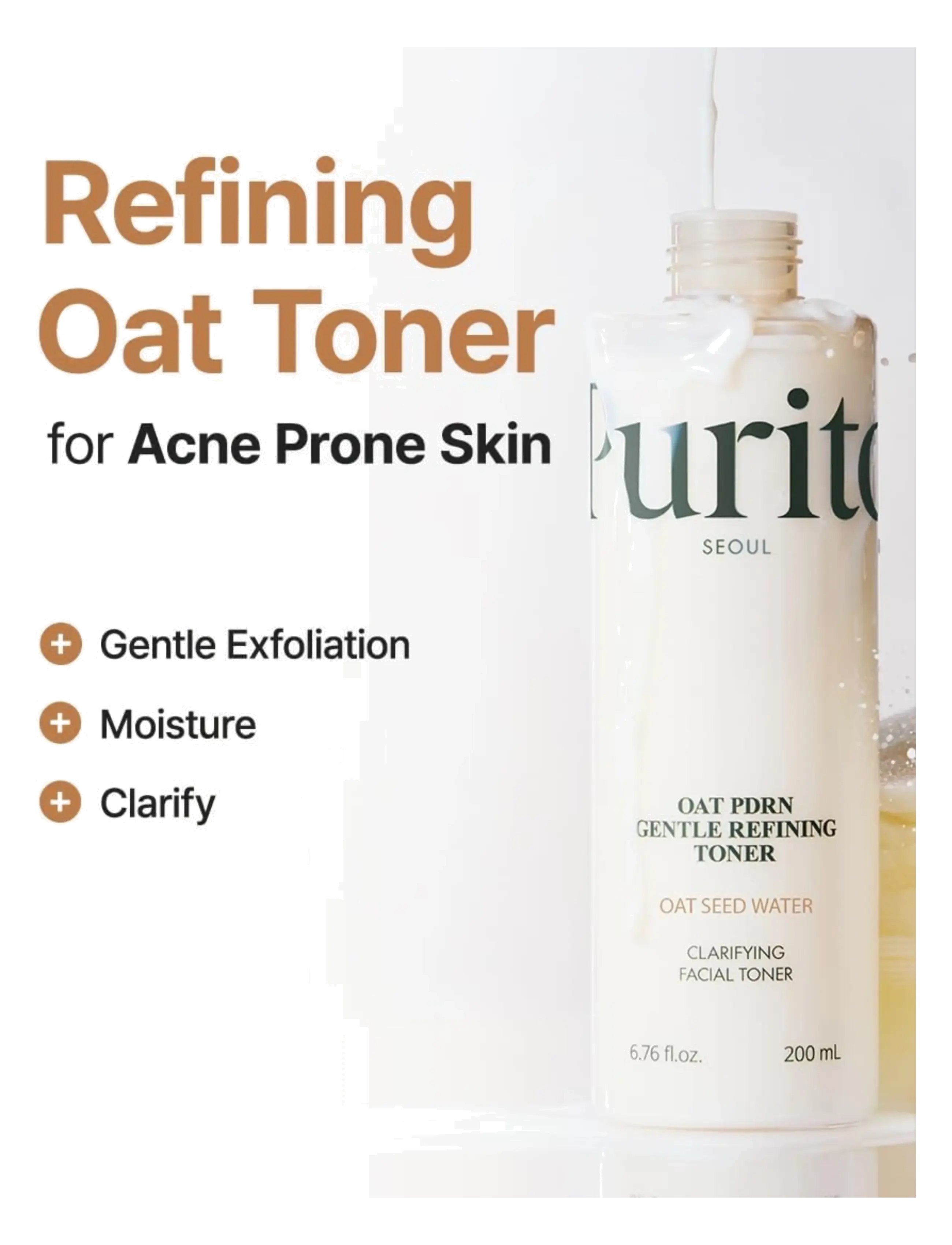 Purito Seoul - Oat PDRN Gentle Refining Toner - ansiktsvatten - clear - 2