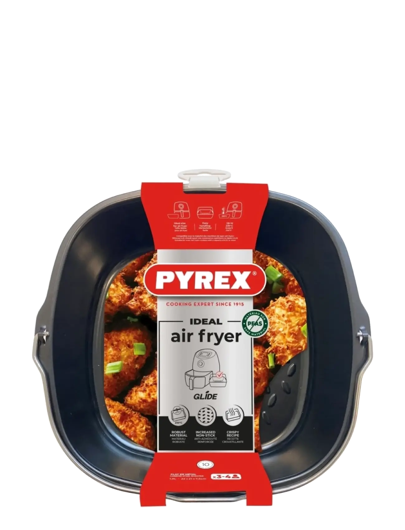 Pyrex - Airfryer-bageform i metal, firkantet, 22 cm, PYREX® - black - 2