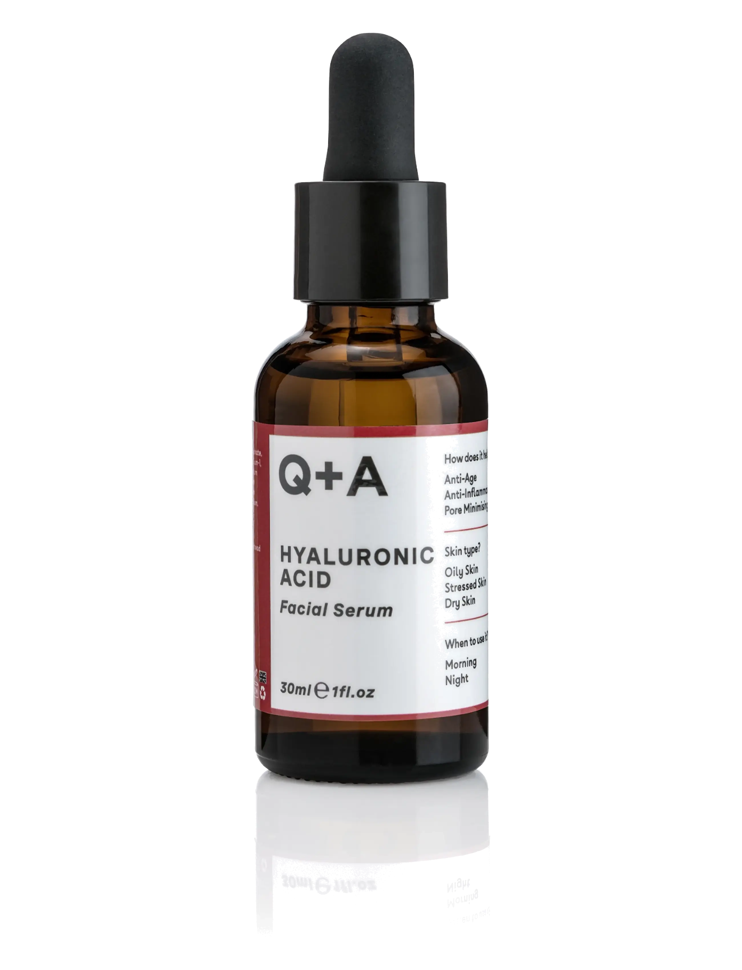 Q+A Hyaluronic Acid Facial Serum, Serum, Nude, Str: 30 ML