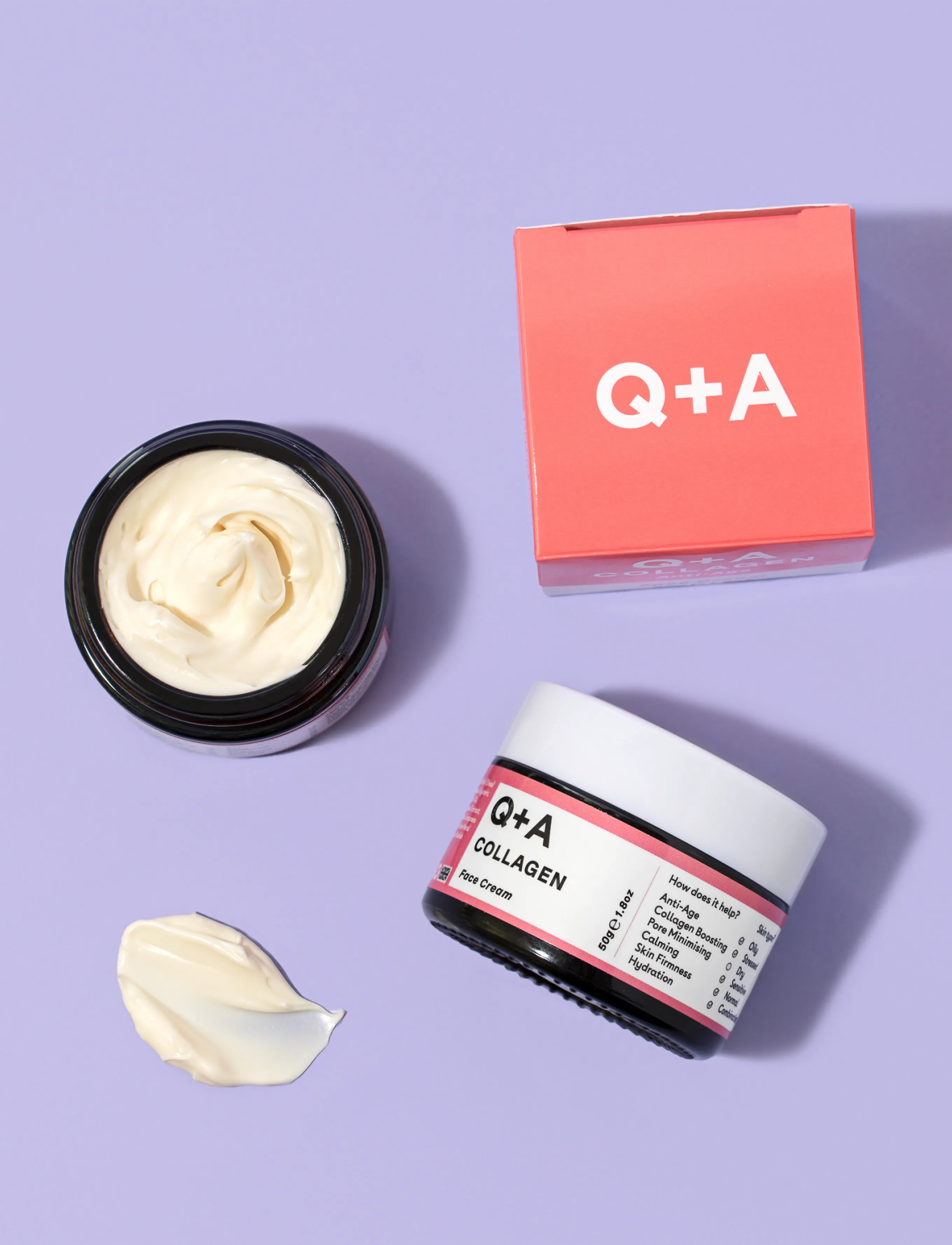 Q+A - Q+A Collagen Face Cream - fuktkrämer - clear - 4