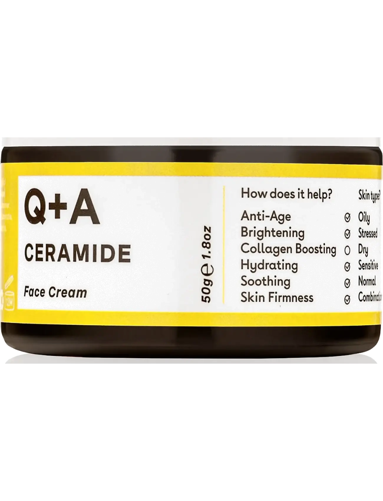 Q+A Ceramide Defence Face Cream, Day Cremes, Nude, Str: 50 G