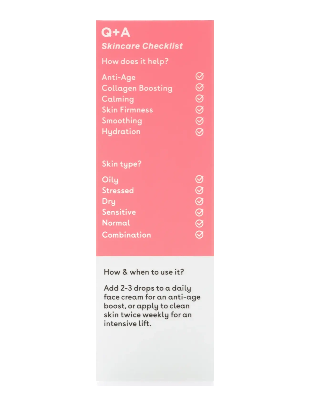 Q+A - Q+A Collagen Booster Serum - resestorlekar & kits - clear - 2