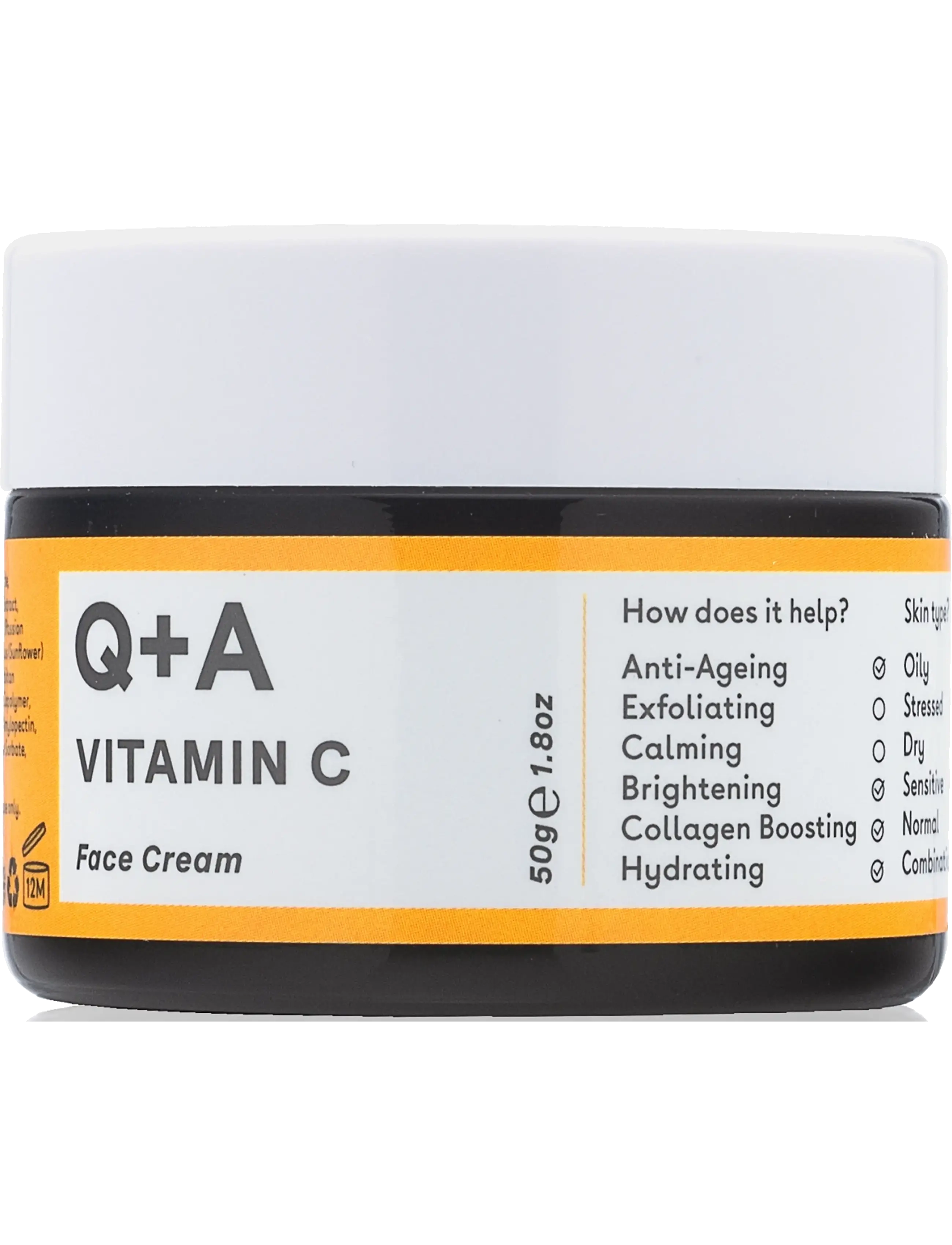 Q+A Vitamin C Radiance Face Cream, Day Cremes, Nude, Str: 50 G