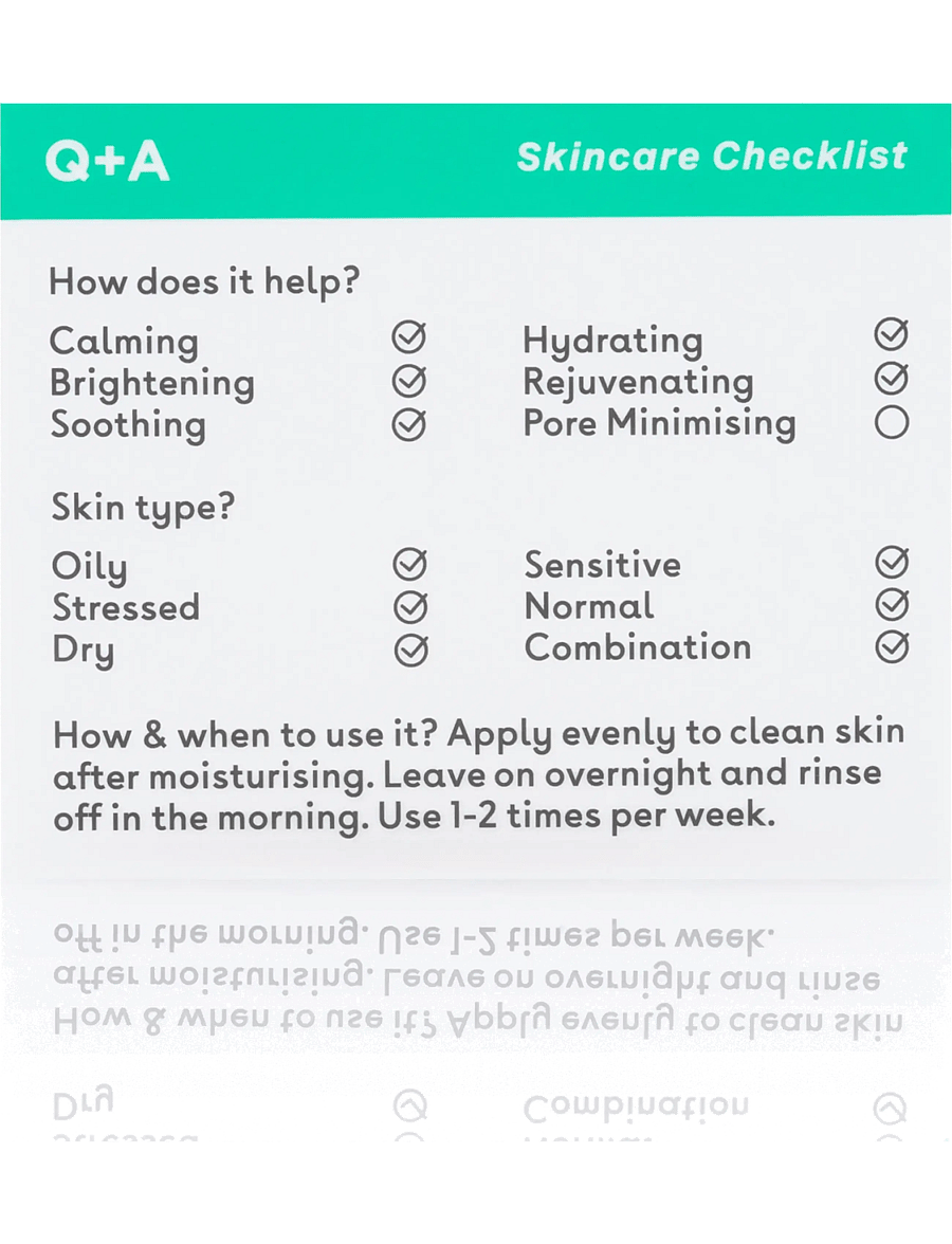 Q+A - Q+A Cica Overnight Face Mask - Öömask - clear - 2