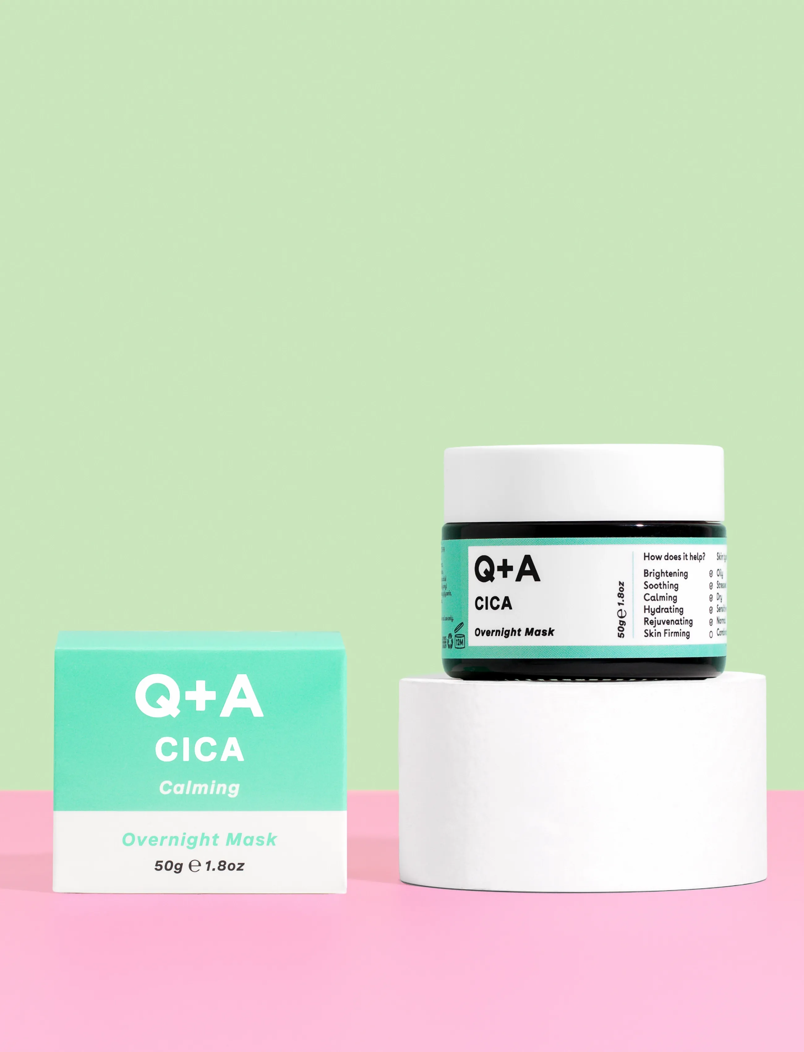 Q+A Q+A Cica Overnight Face Mask, 50 G, Nude, Face Masks > Night Mask, Dame