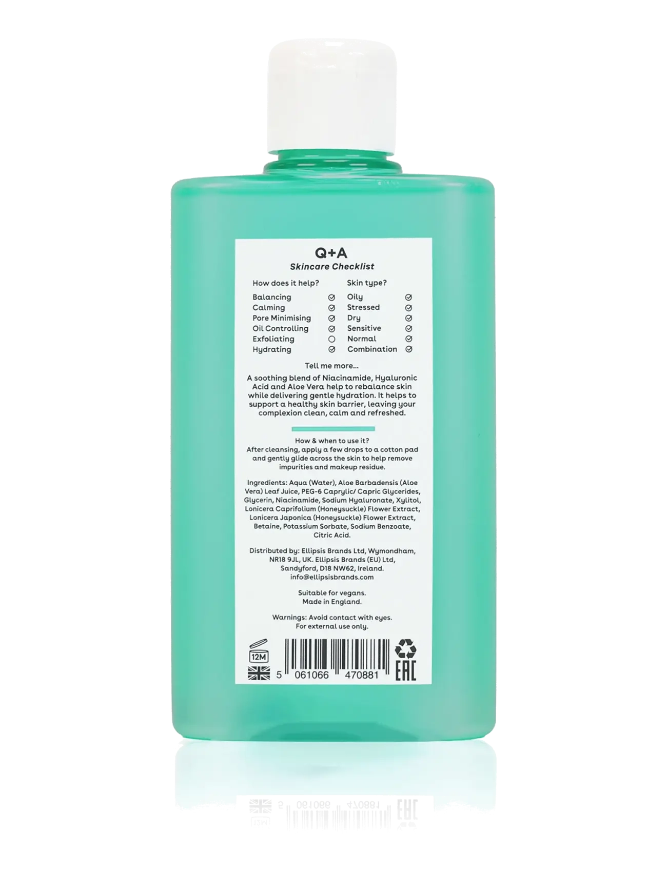 Q+A Niacinamide Toner rengöring & peeling dam – bild 2