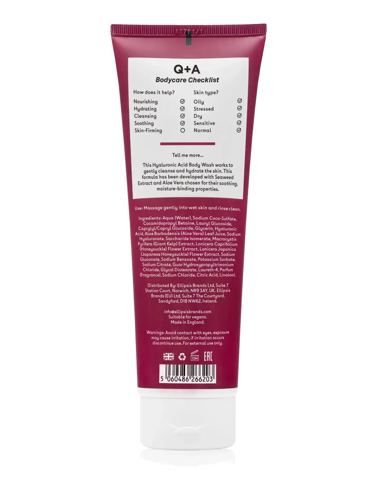 Q+A - Q+A Hyaluronic Acid Body Wash - duschgel & duscholjor  - clear - 2