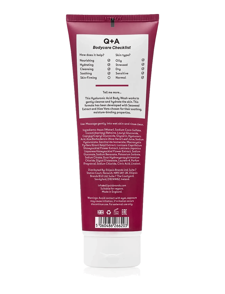 Q+A - Q+A Hyaluronic Acid Body Wash - dušigeelid ja õlid - clear - 2