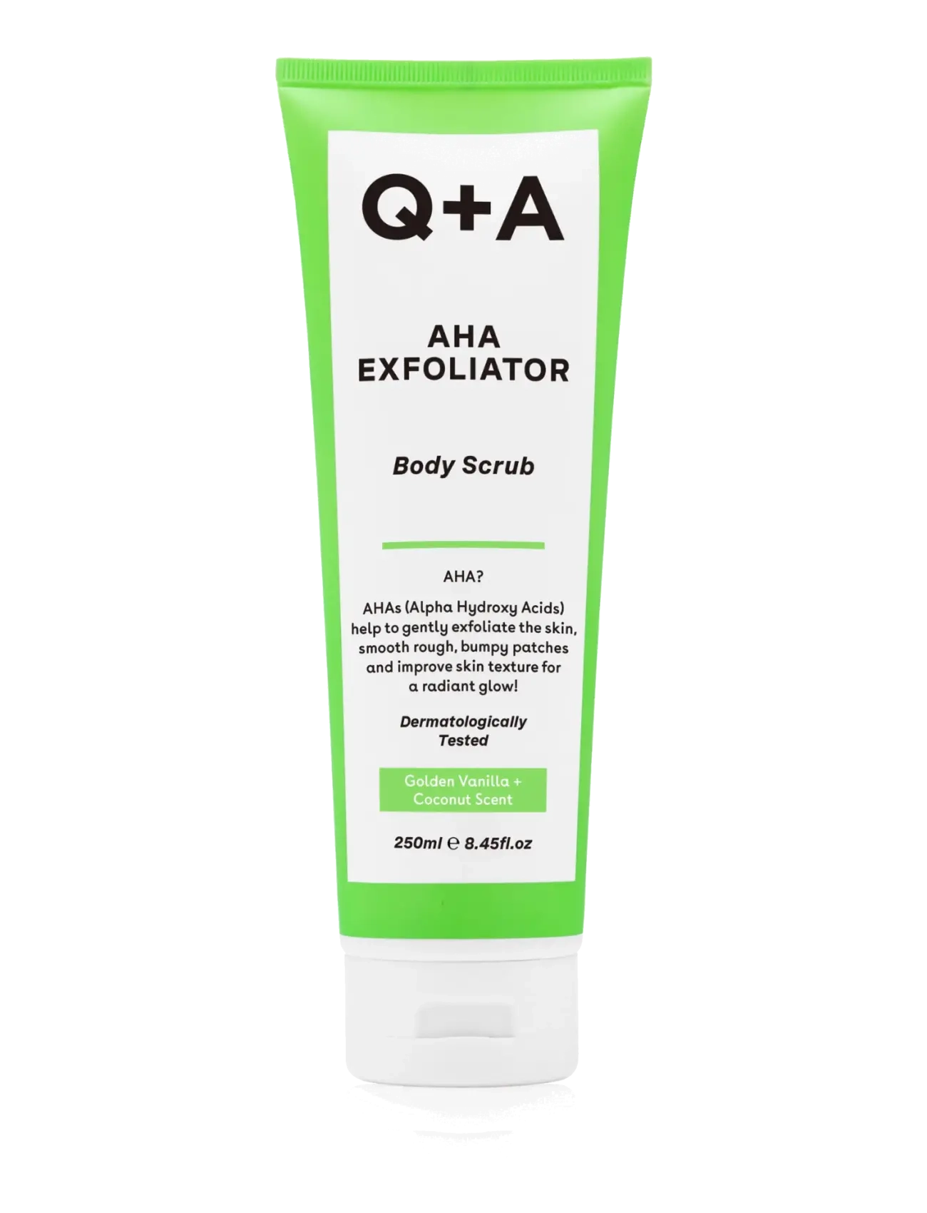 Q+A Aha Exfoliator Body Scrub, Bodyscrub, Nude, Str: 250 ML
